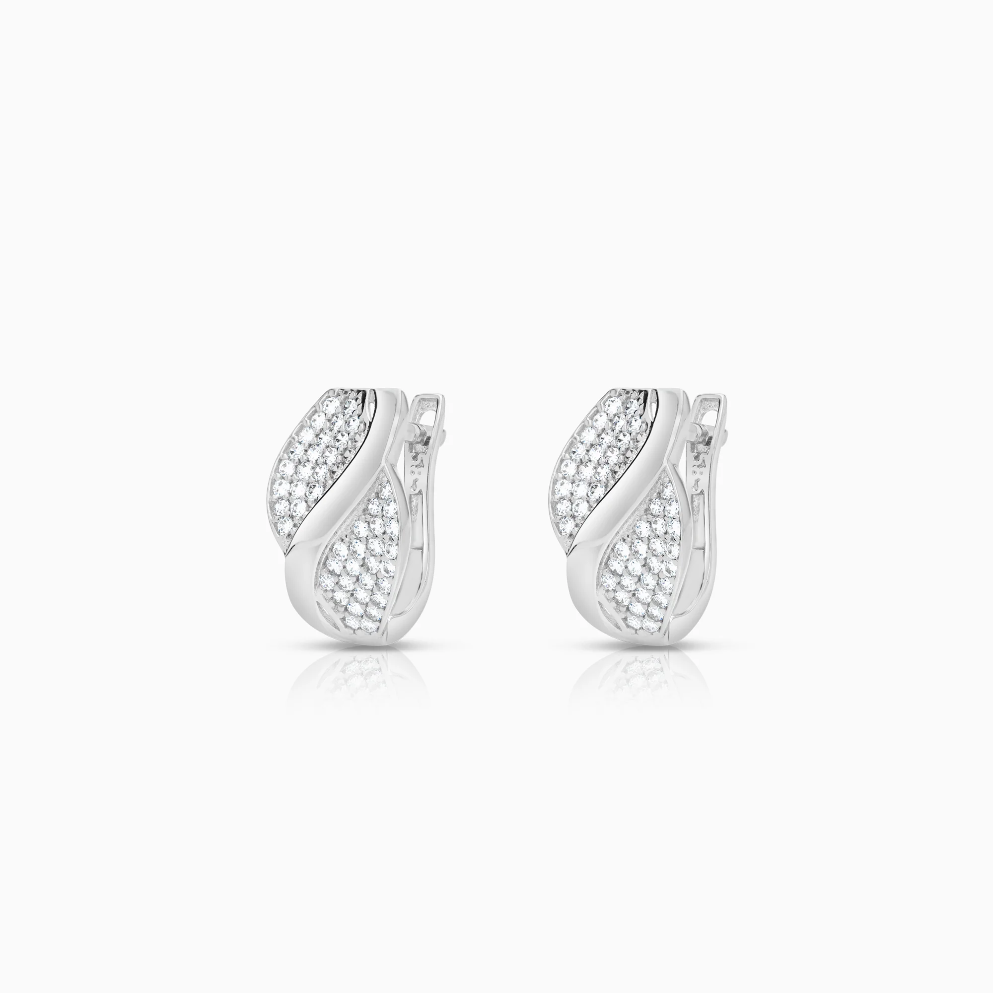 Earrings cubic zirconia 3.35g 14K white gold