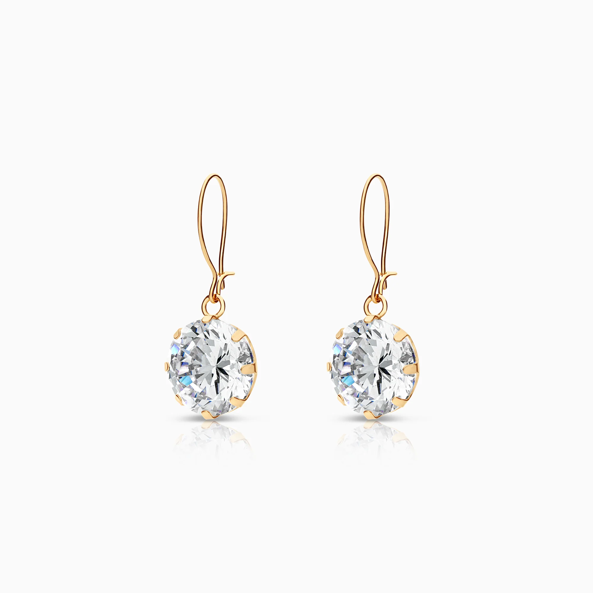 Earrings with cubic zirconia 3.53g 18K gold