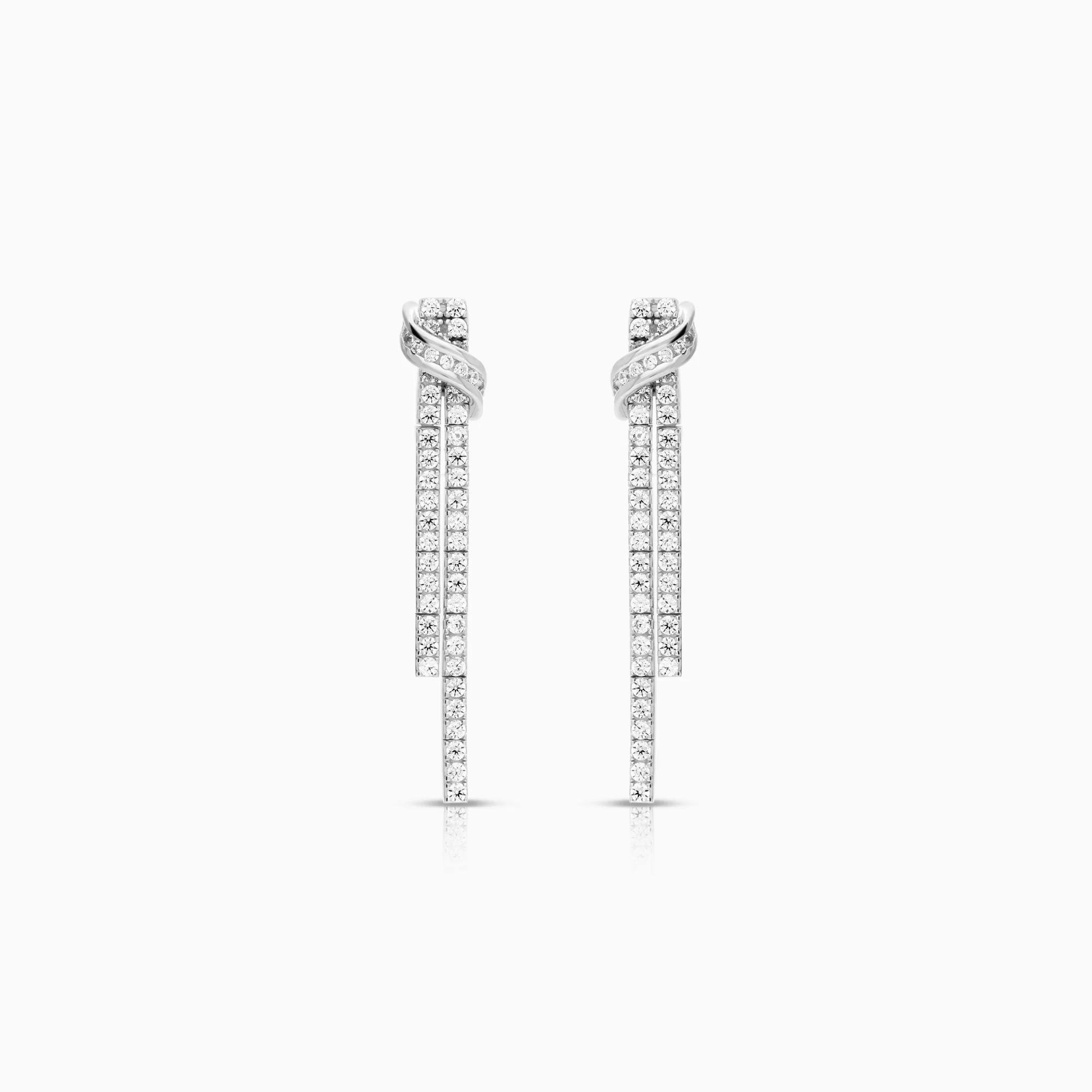 Earrings cubic zirconia 3.55g 14K white gold
