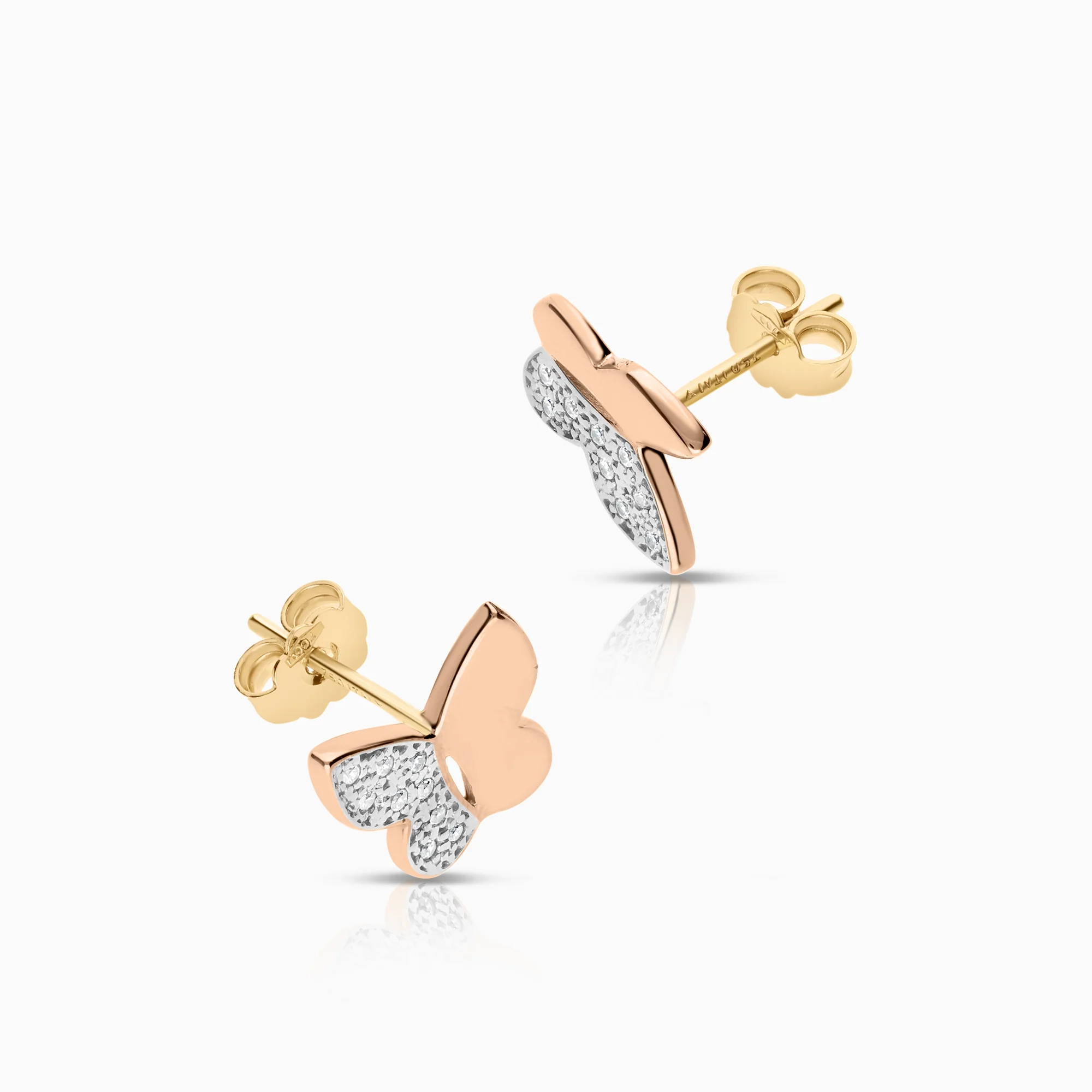 Butterfly earrings 3.59g 18K rose gold - Image 2