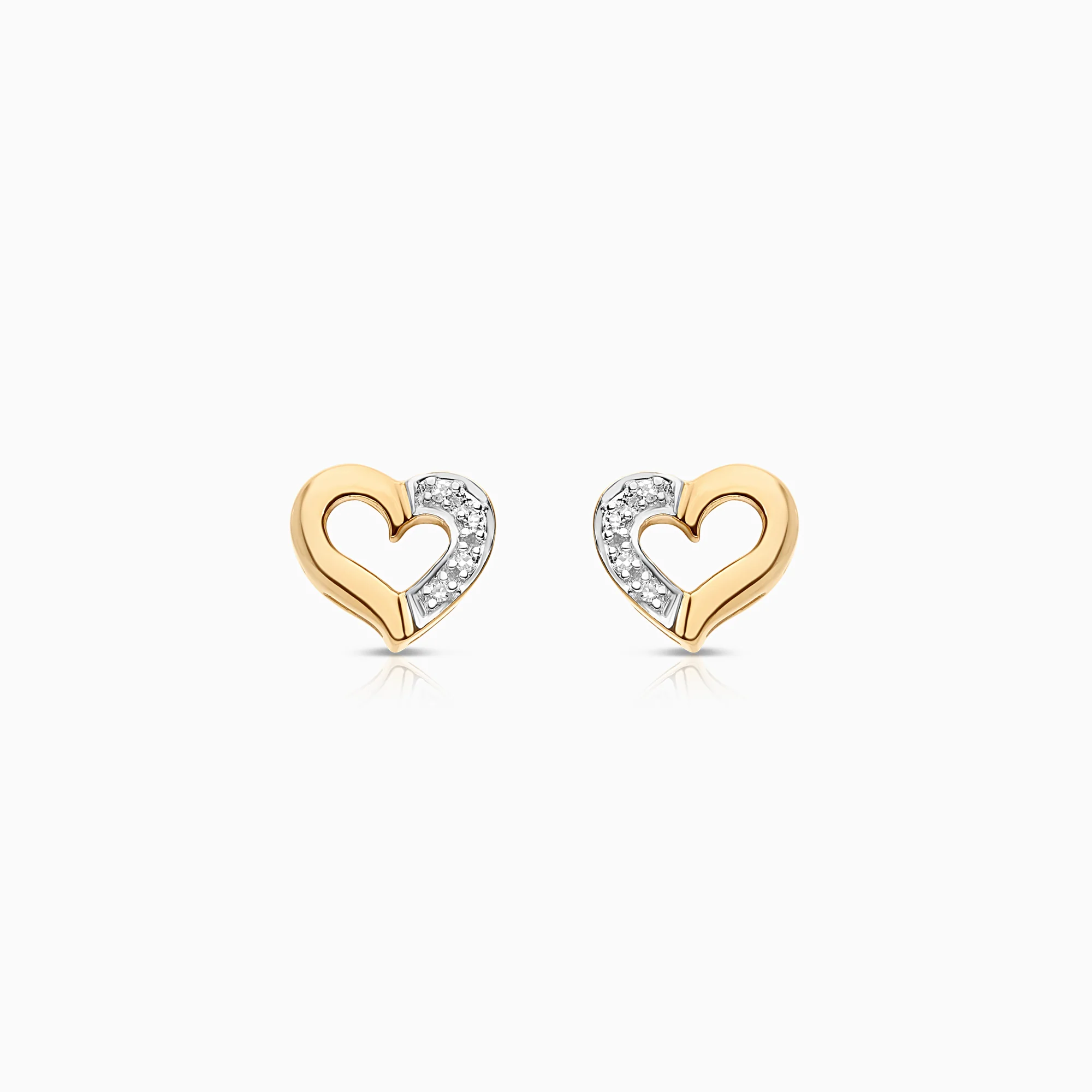 Heart earrings 0.02ct 18K gold