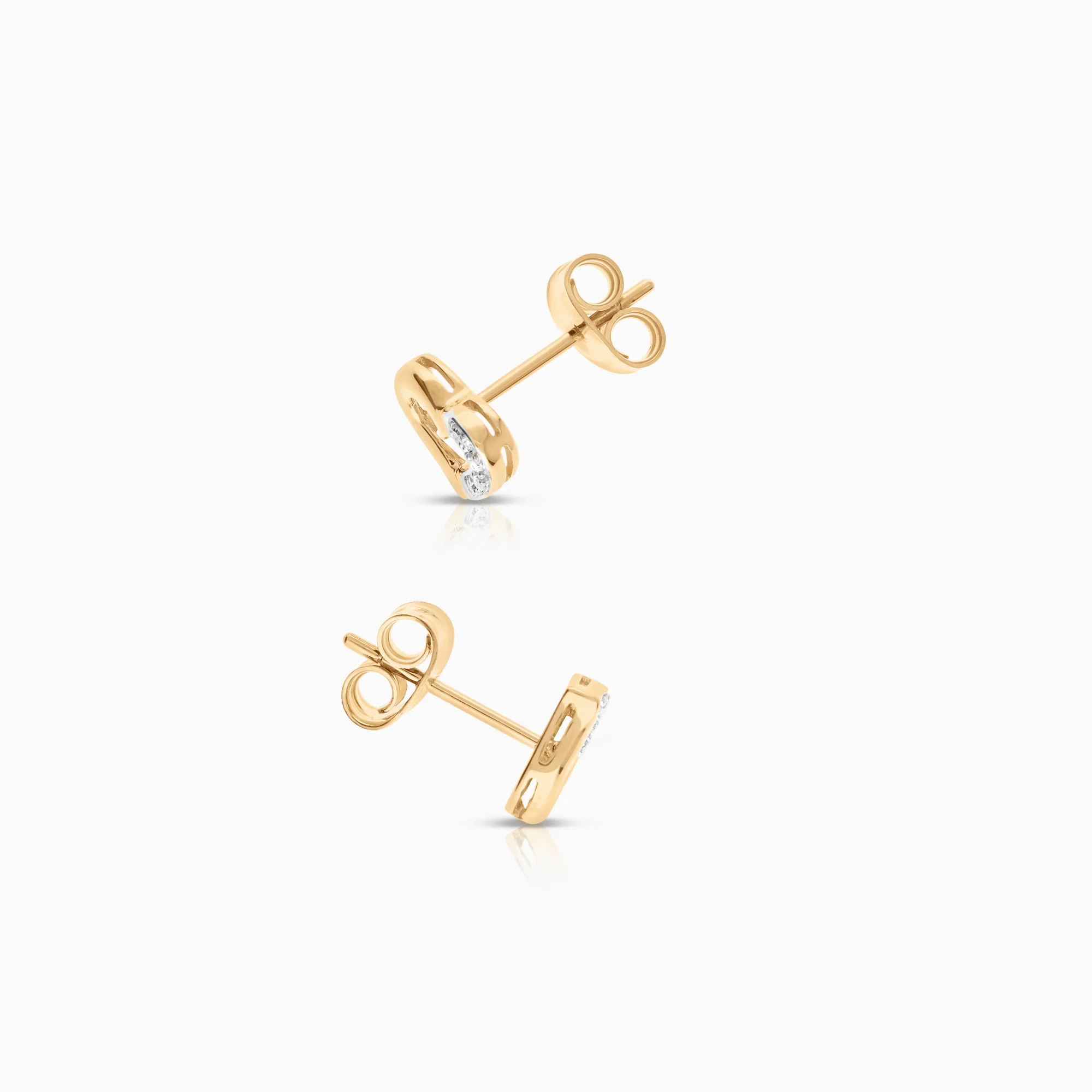 Heart earrings 0.02ct 18K gold - Image 2