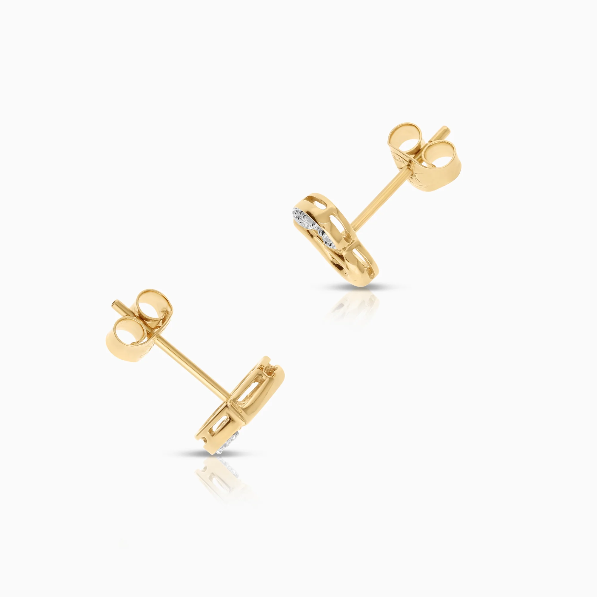 Heart earrings 0.02ct 18K gold - Image 2