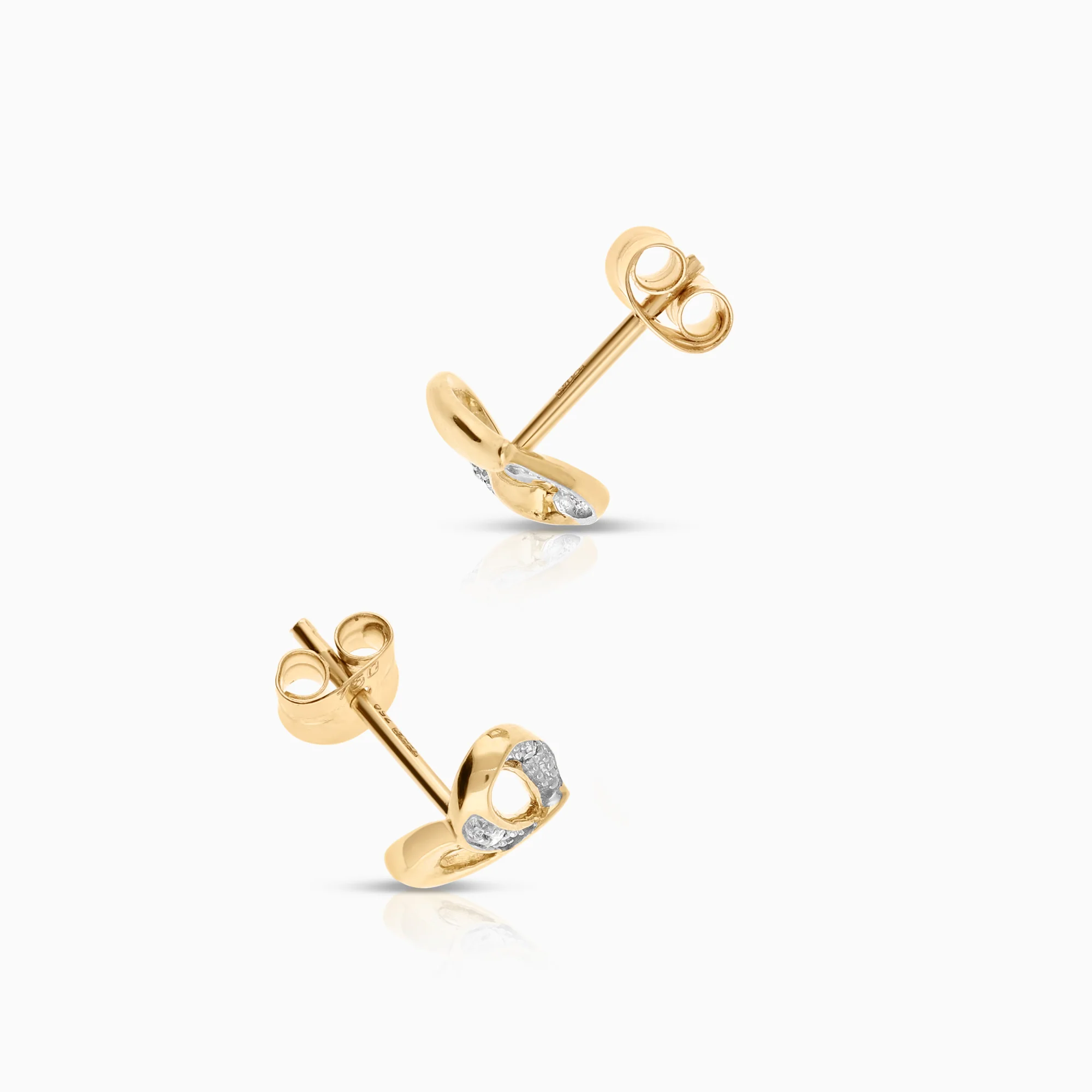 Heart earrings 0.02ct 18K gold - Image 2