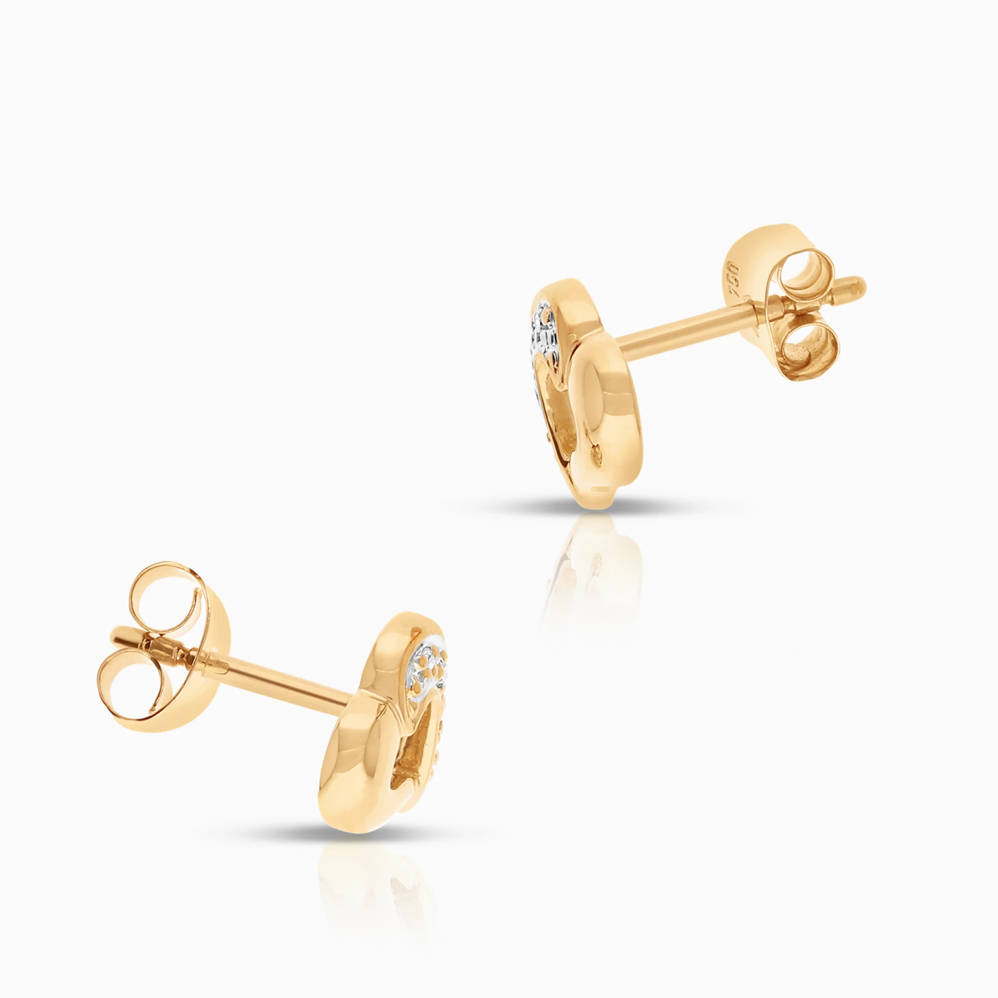 Heart earrings 0.03ct 18K gold - Image 2