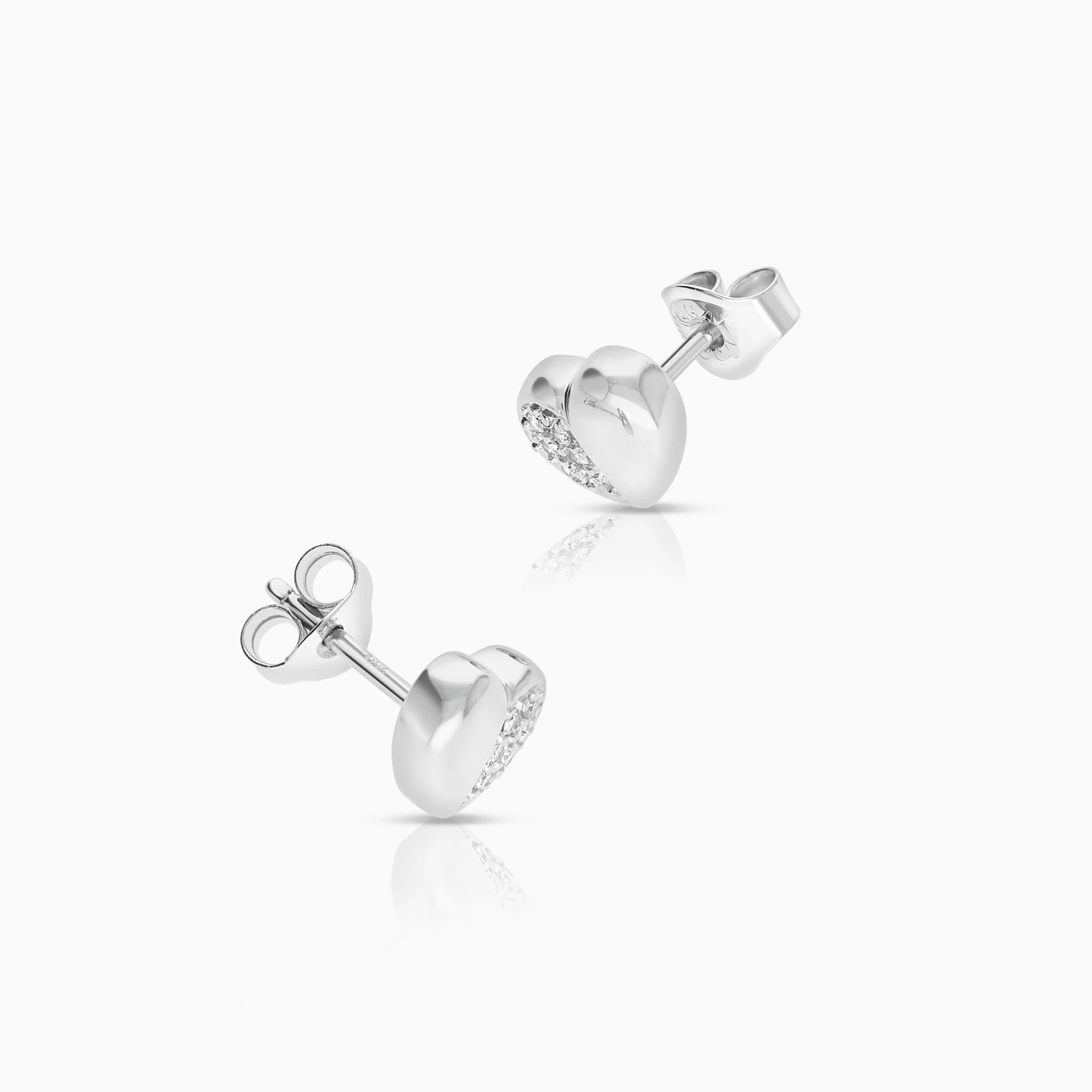 Heart earrings 0.12ct 18K white gold - Image 2