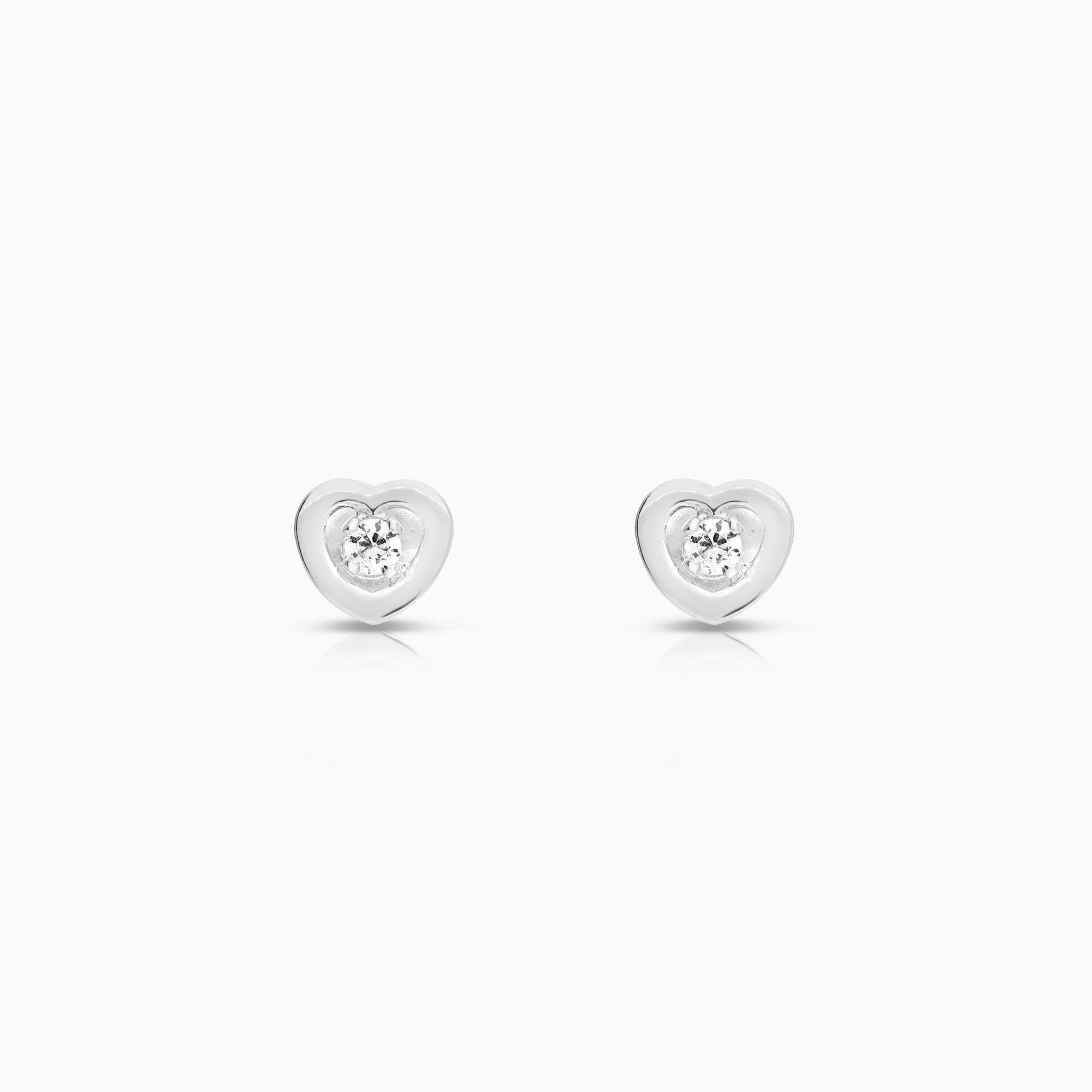Heart earrings 0.45g 18K white gold