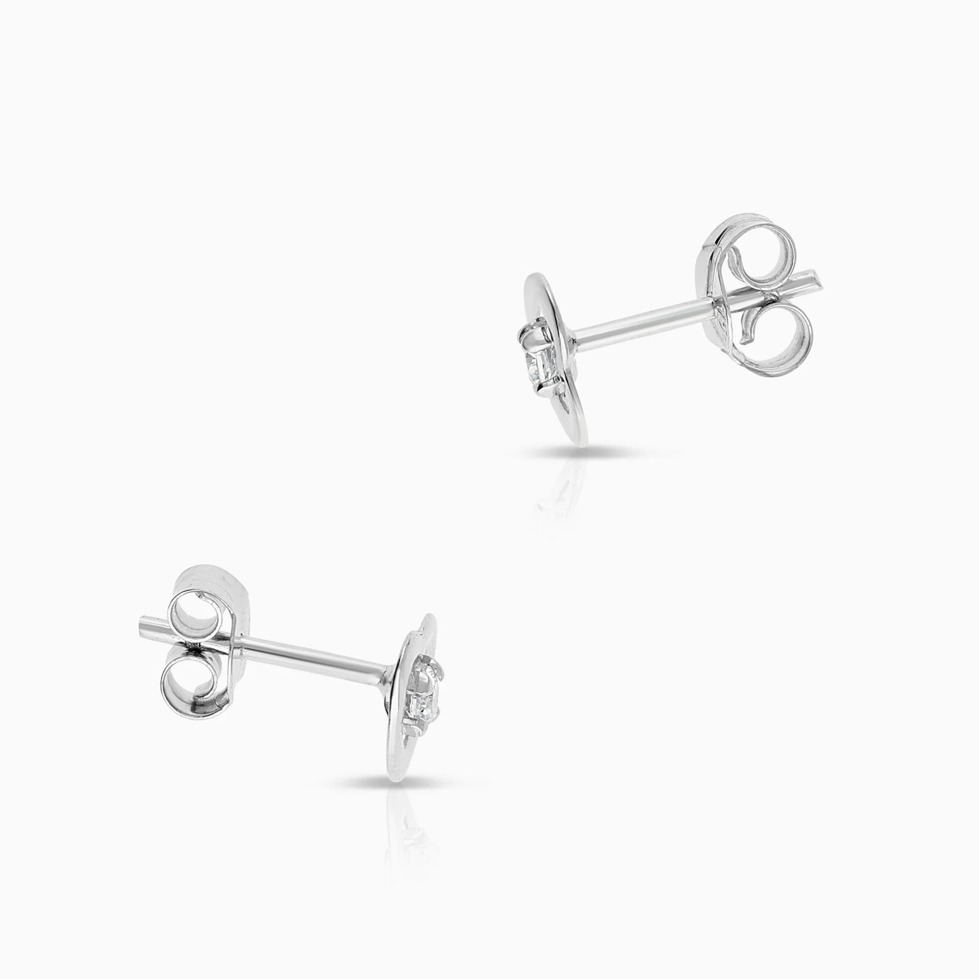 Heart earrings 0.45g 18K white gold - Image 2