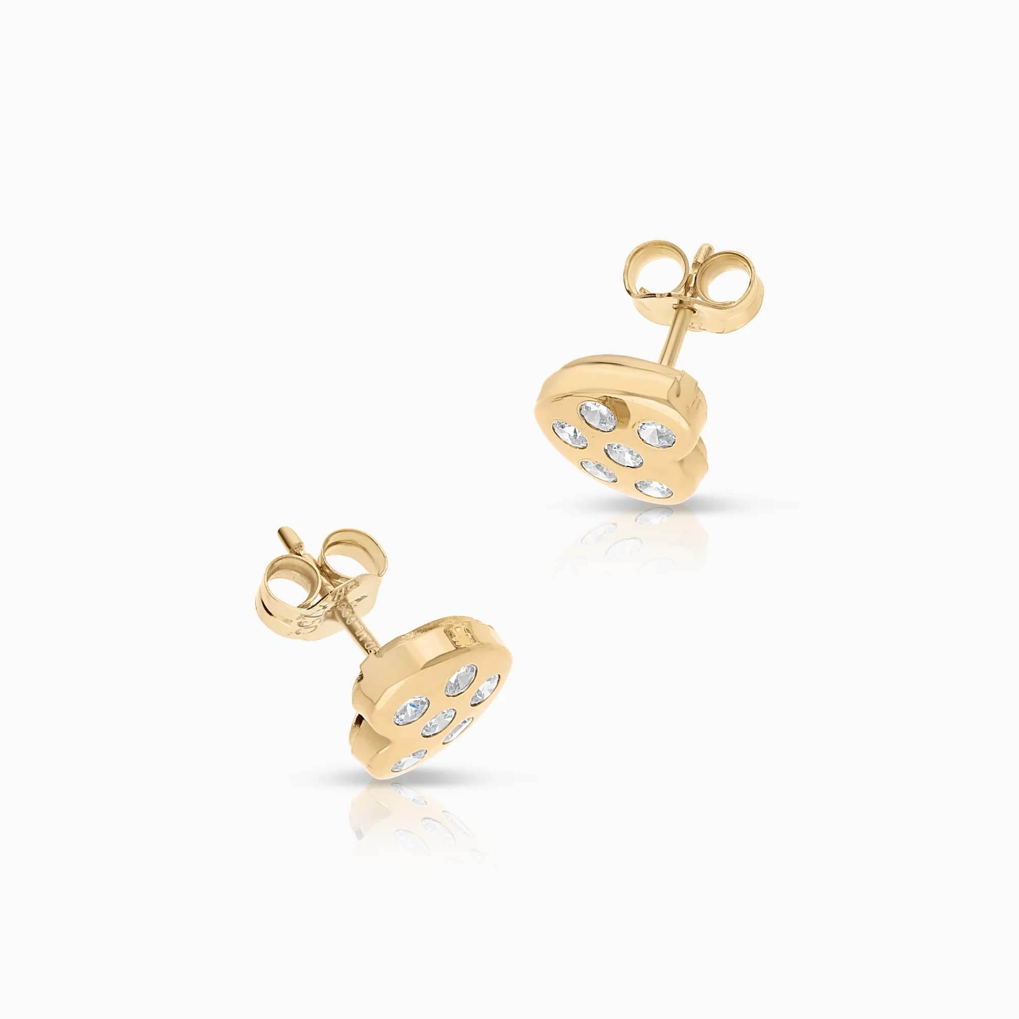 Earrings heart cubic zirconia 0.93g 18K gold - Image 2