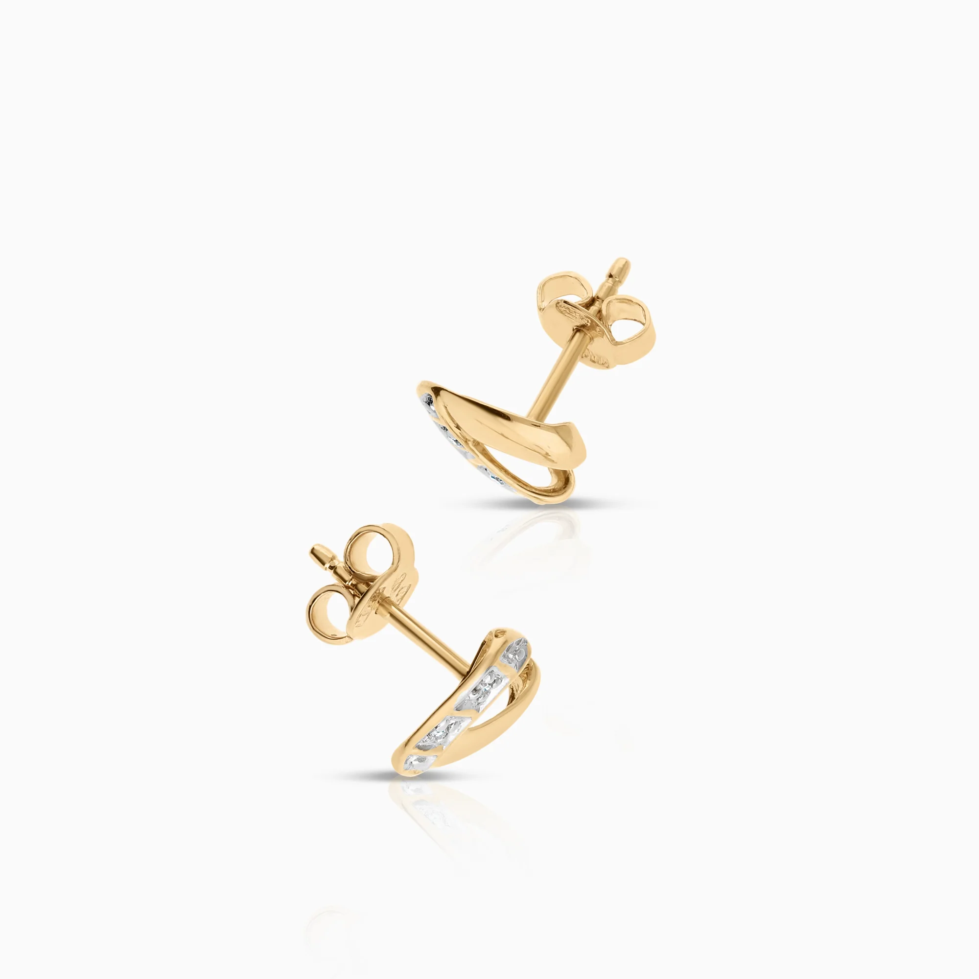 Heart earrings 0.01 ct, 1.21g 18K gold - Image 2
