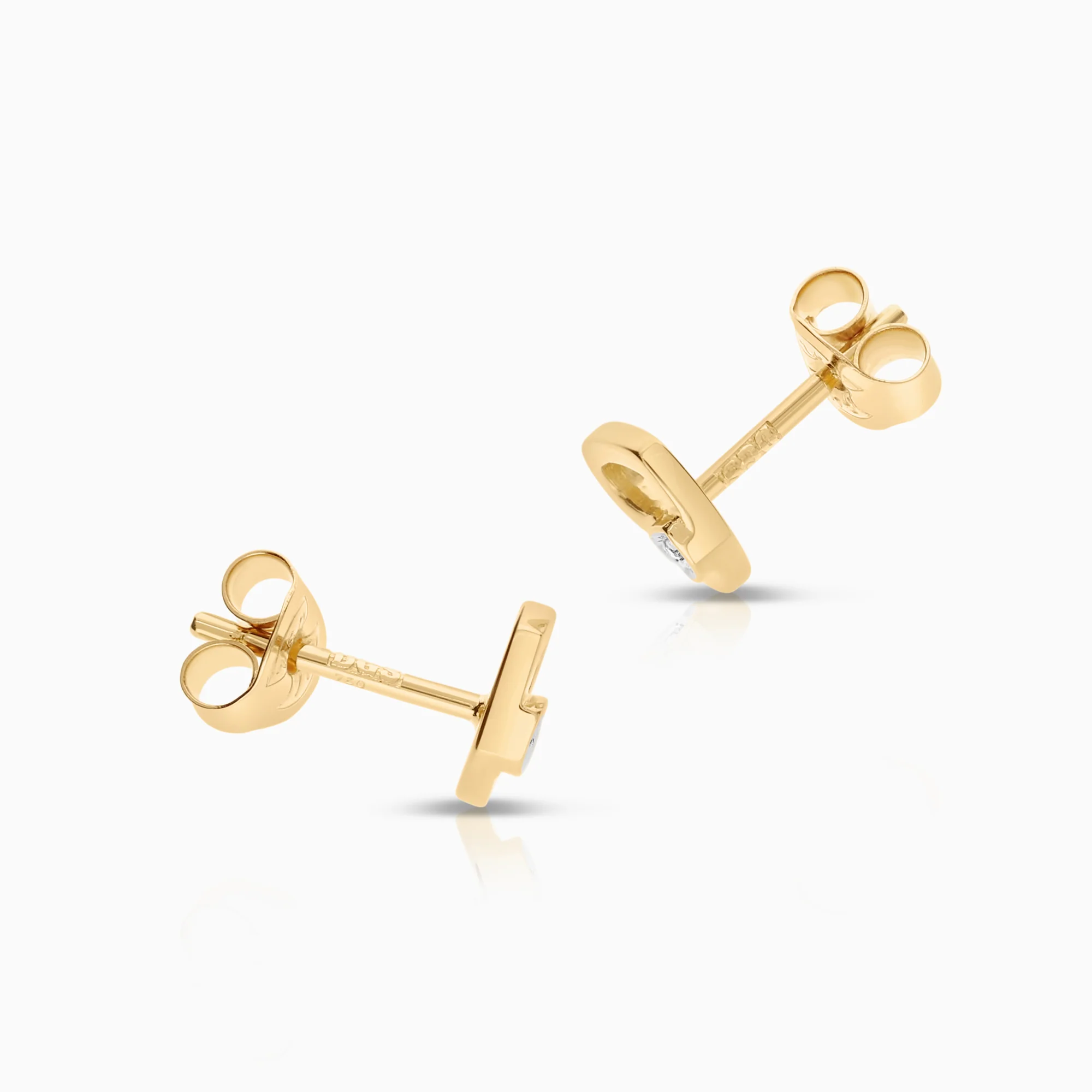 Heart earrings 0.01ct 18K gold - Image 2