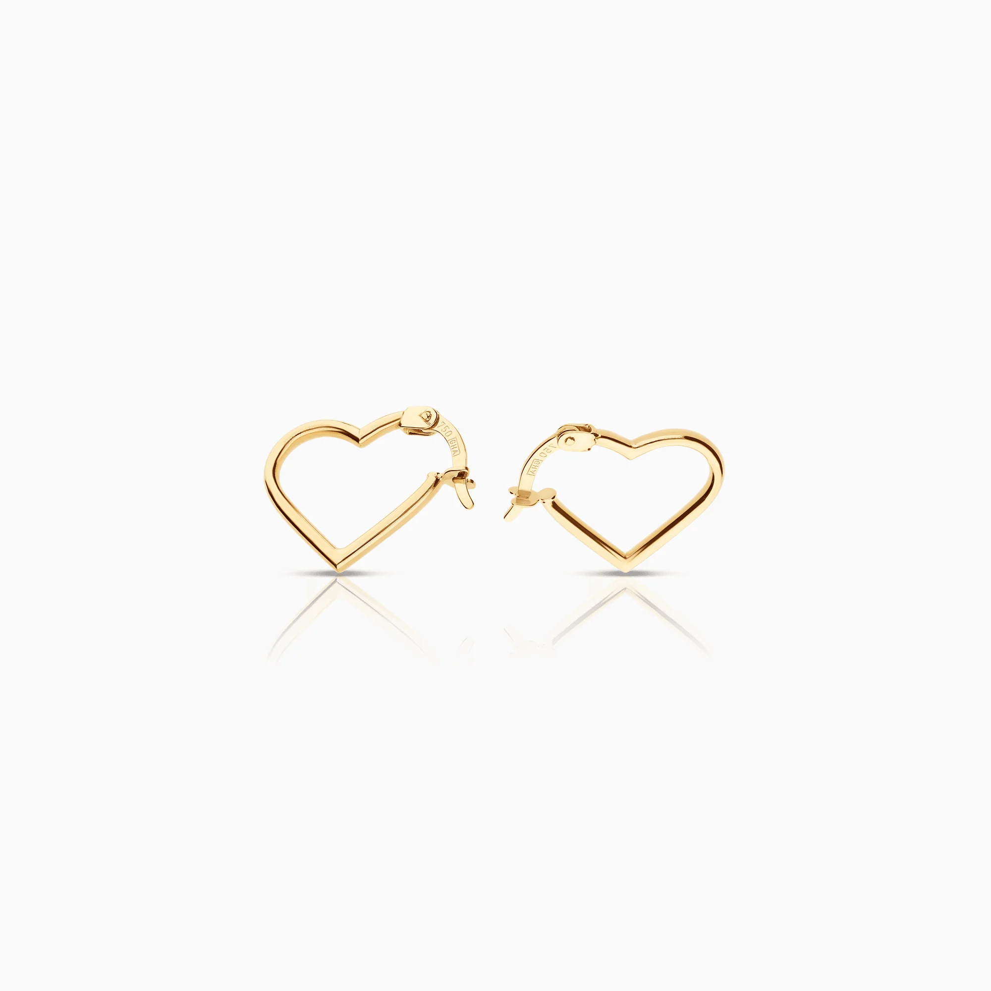 Heart earrings 1.02g 18K gold - Image 2