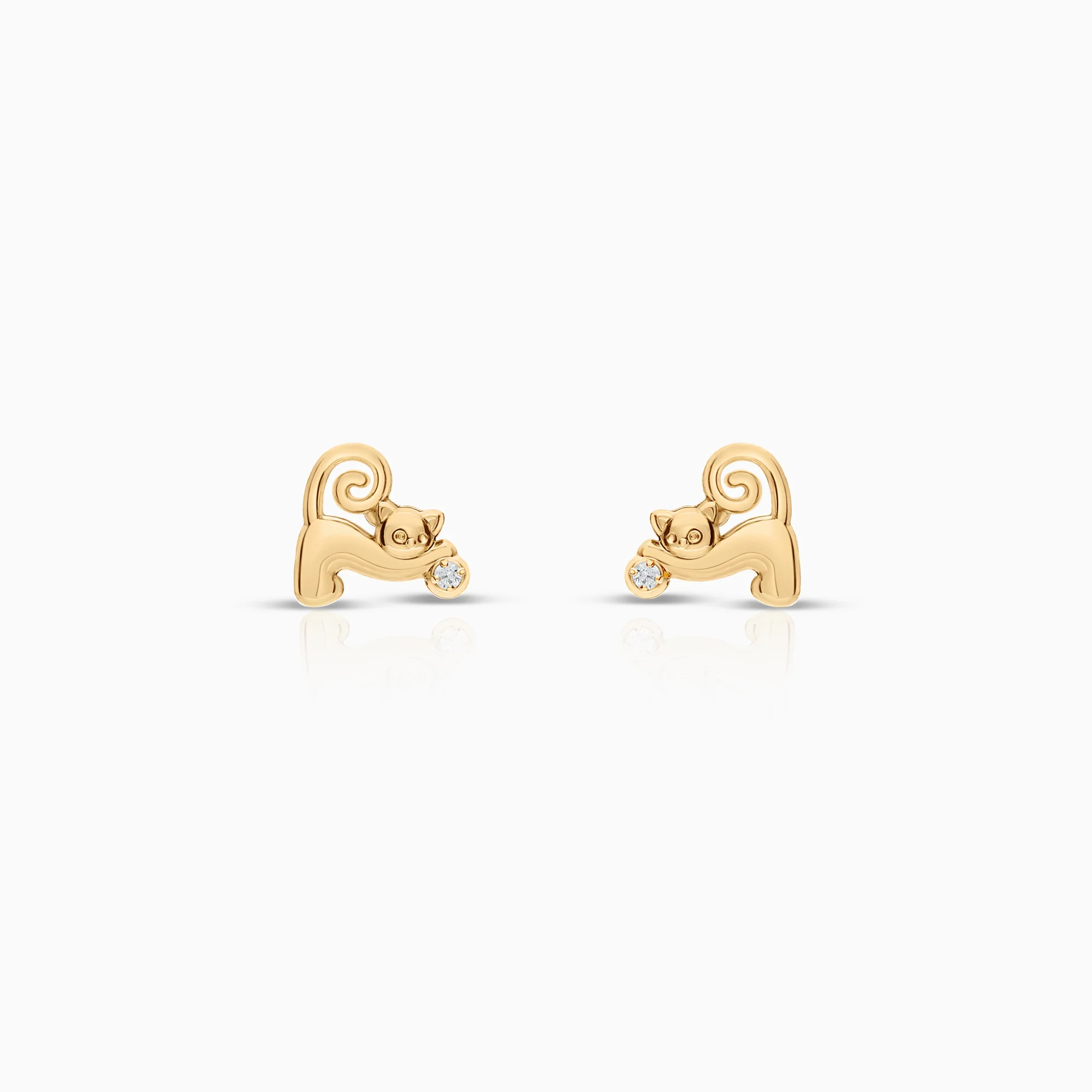 Cat earrings 0.56g 18K gold
