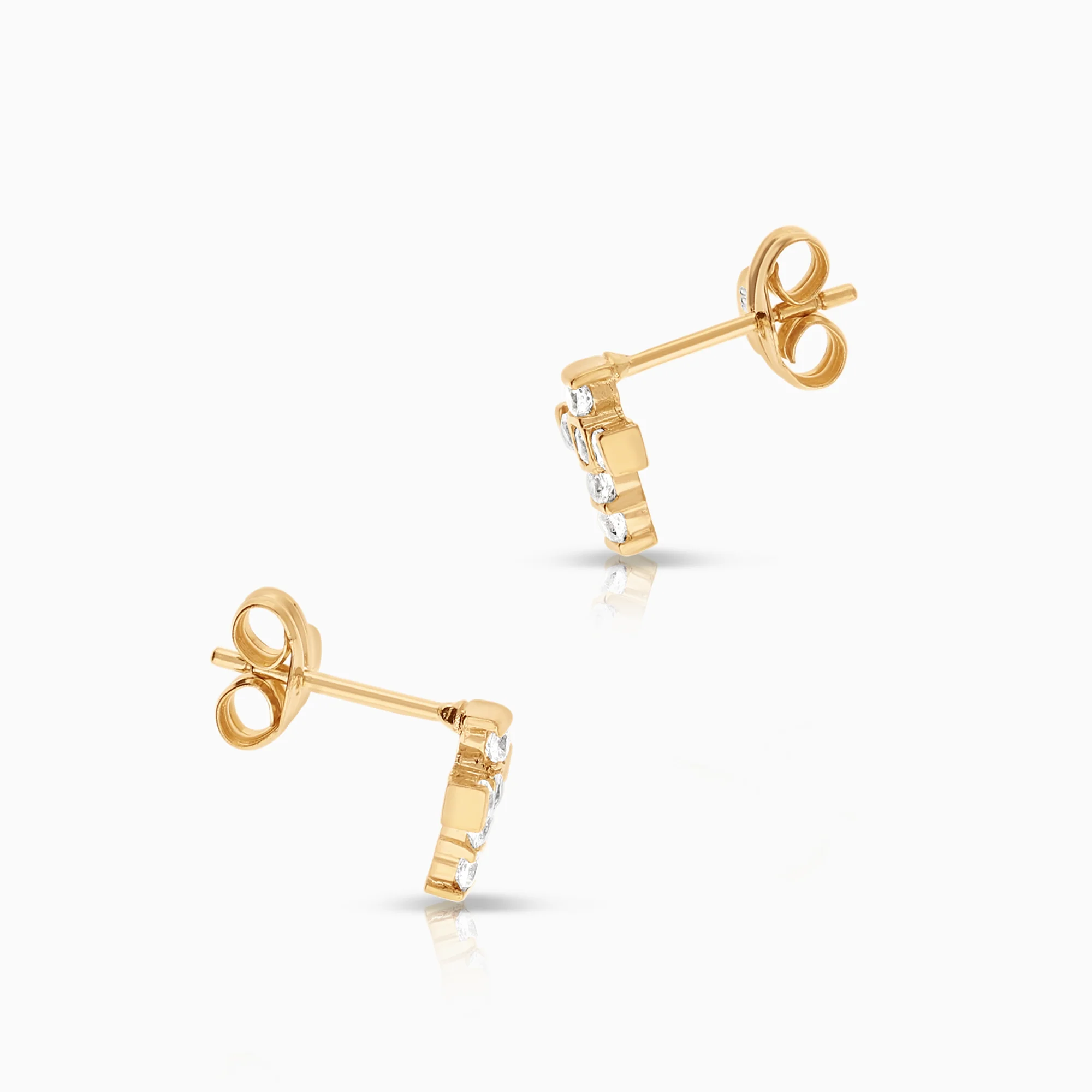 Cross earrings cubic zirconia 0.79g 18K gold - Image 2