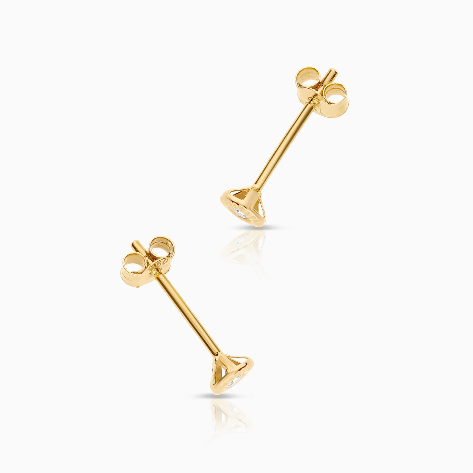 Earrings with cubic zirconia 0.27g 18K gold - Image 2