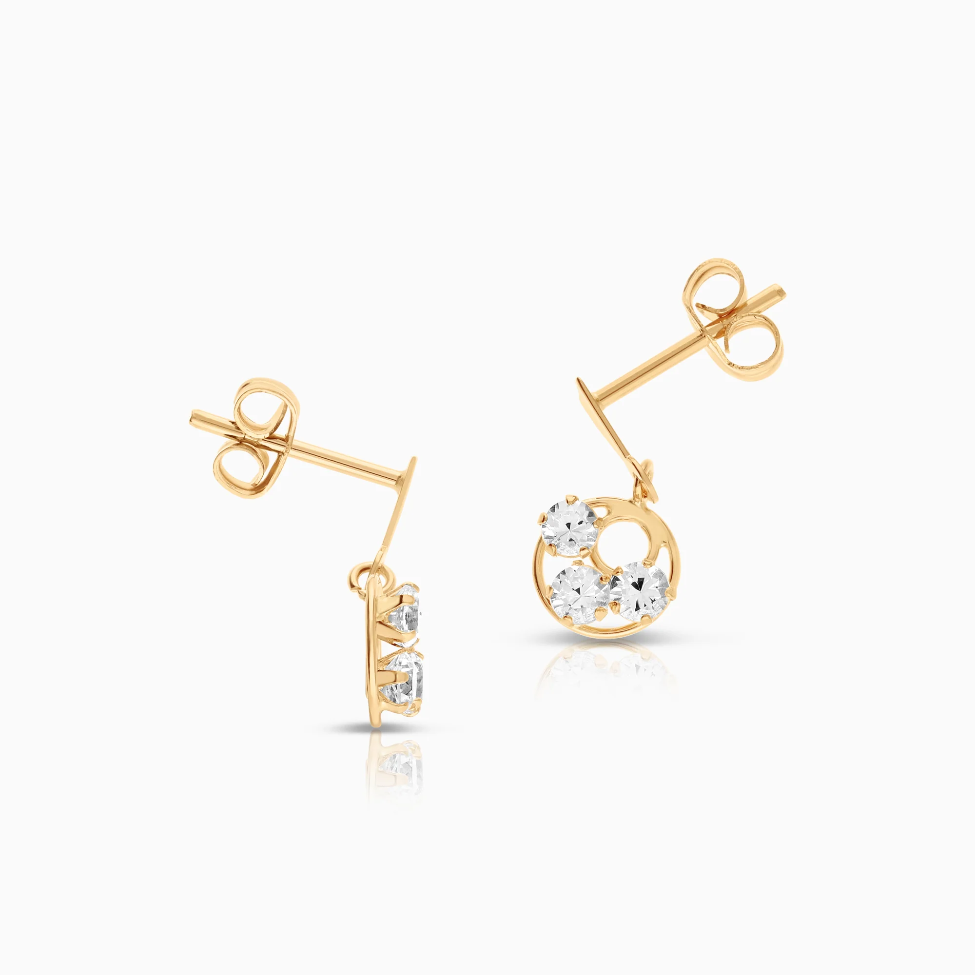 Earrings with cubic zirconia 0.91g 18K gold - Image 2