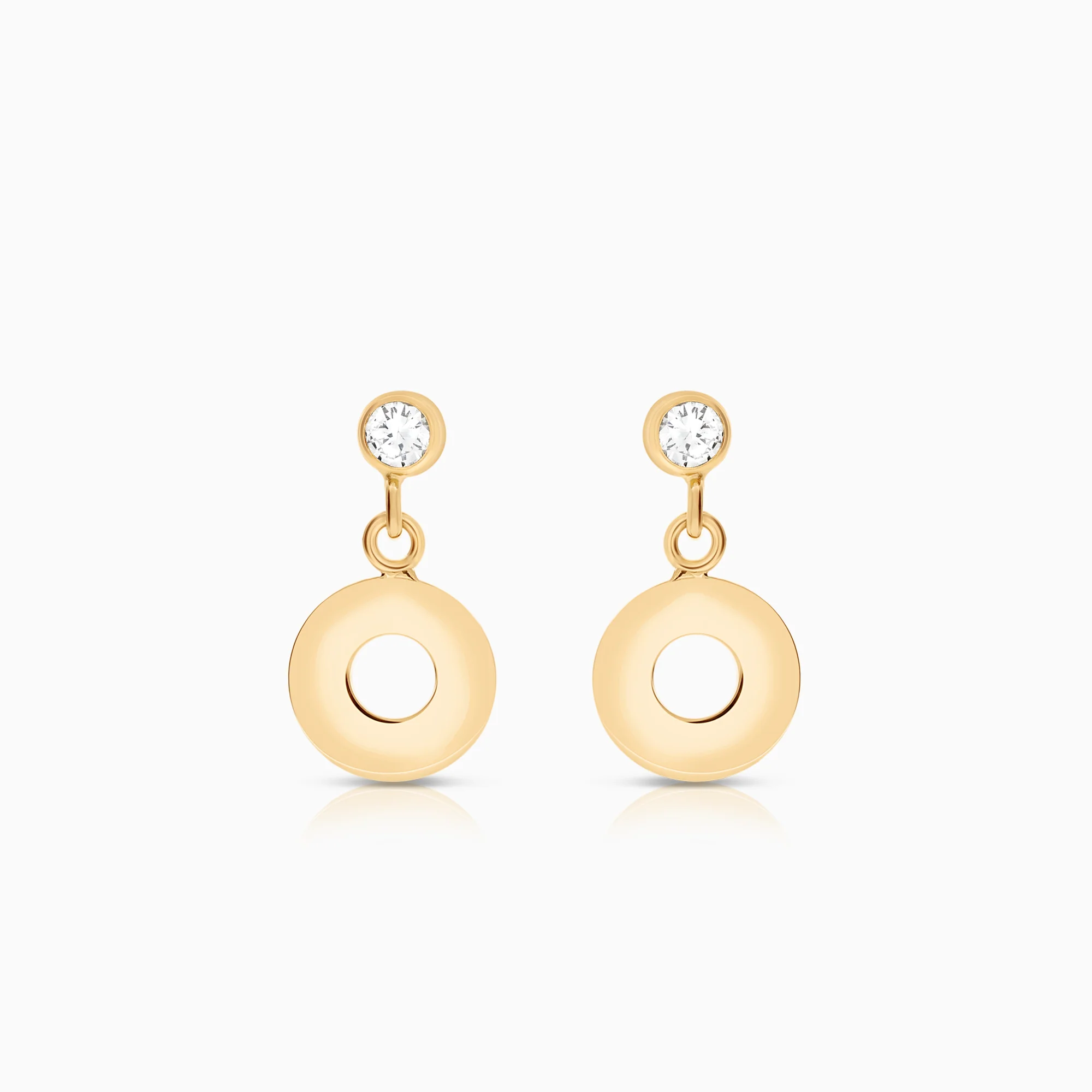 Earrings with cubic zirconia 0.92g 18K gold