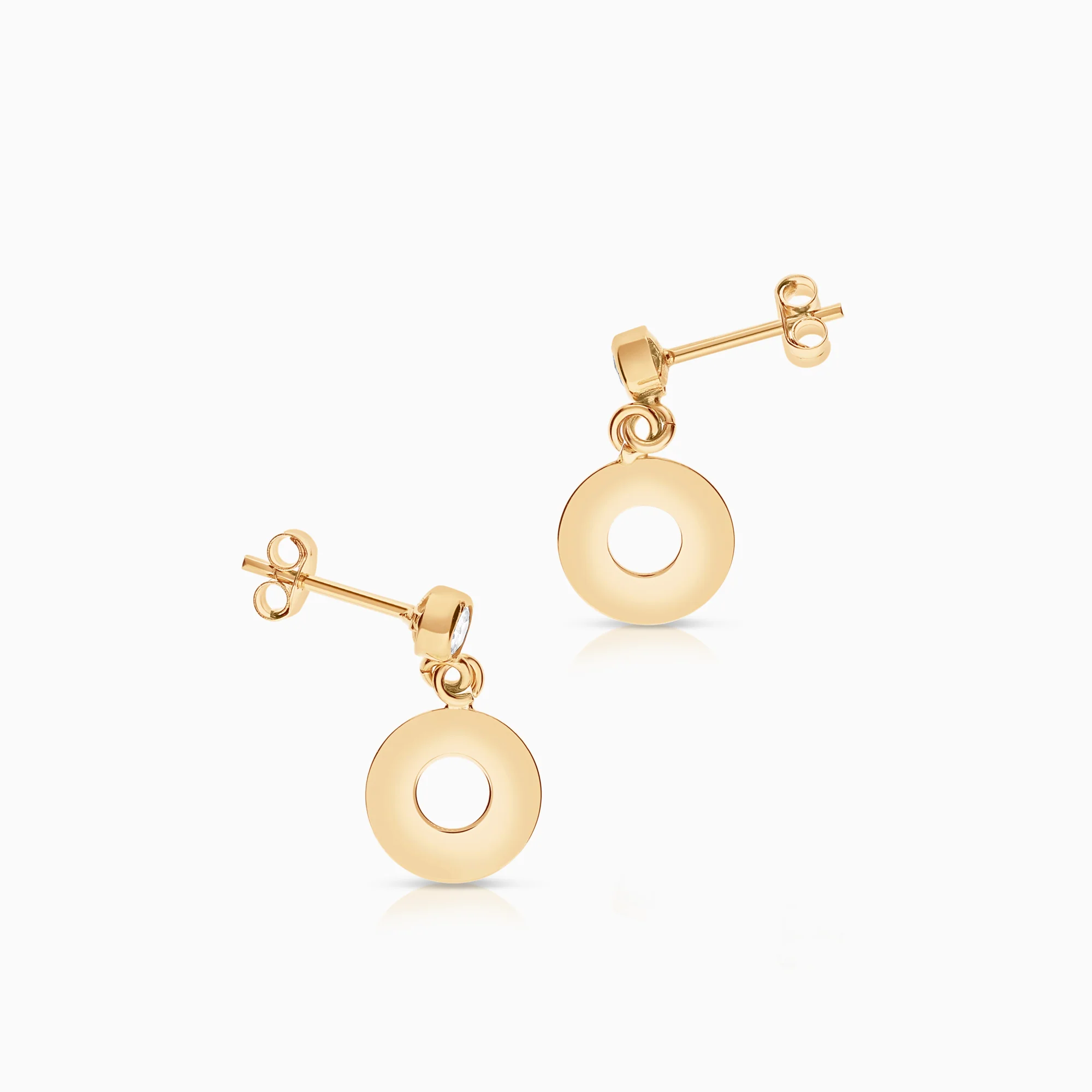 Earrings with cubic zirconia 0.92g 18K gold - Image 2