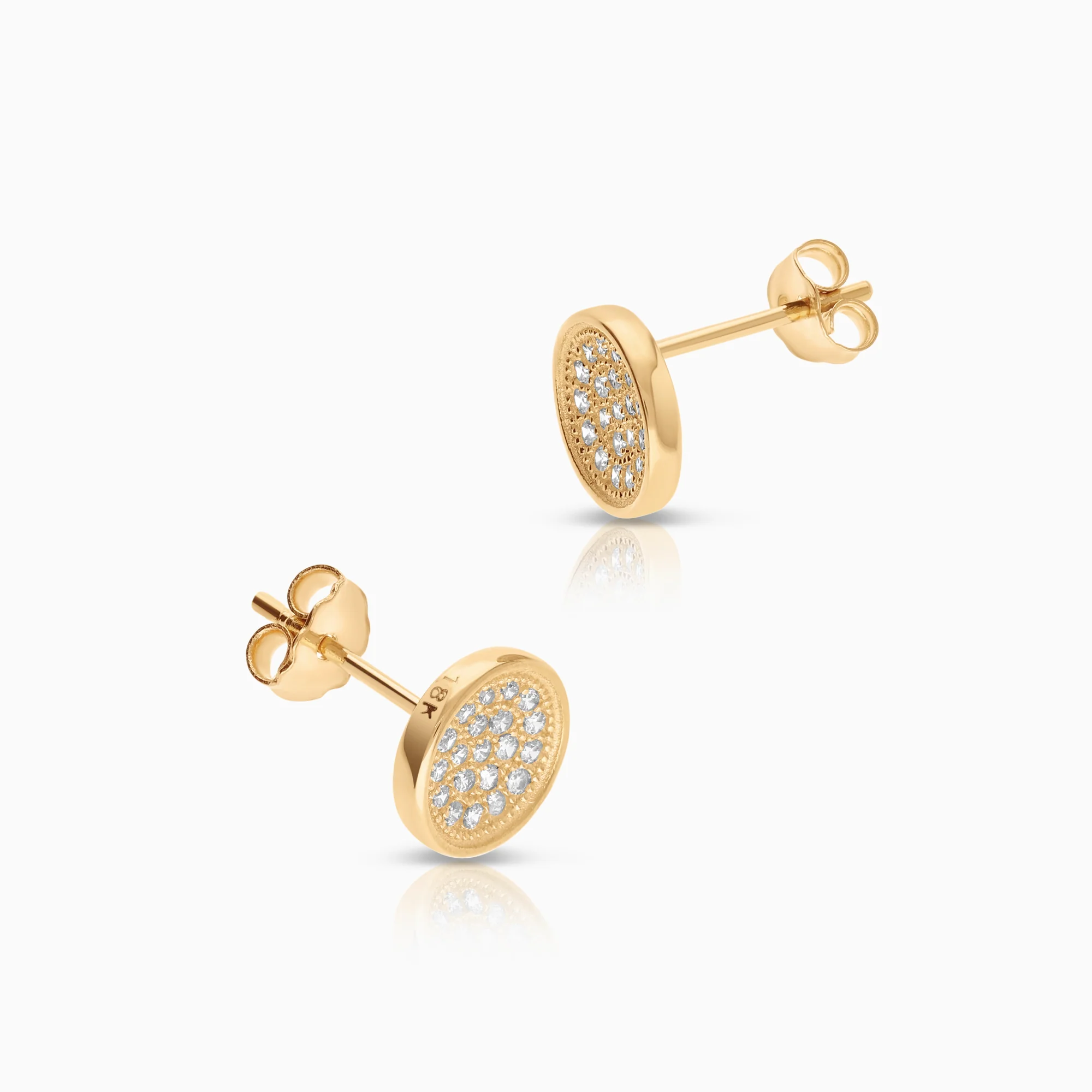 Earrings with Cubic Zirconia 1.84g 18K Gold - Image 2