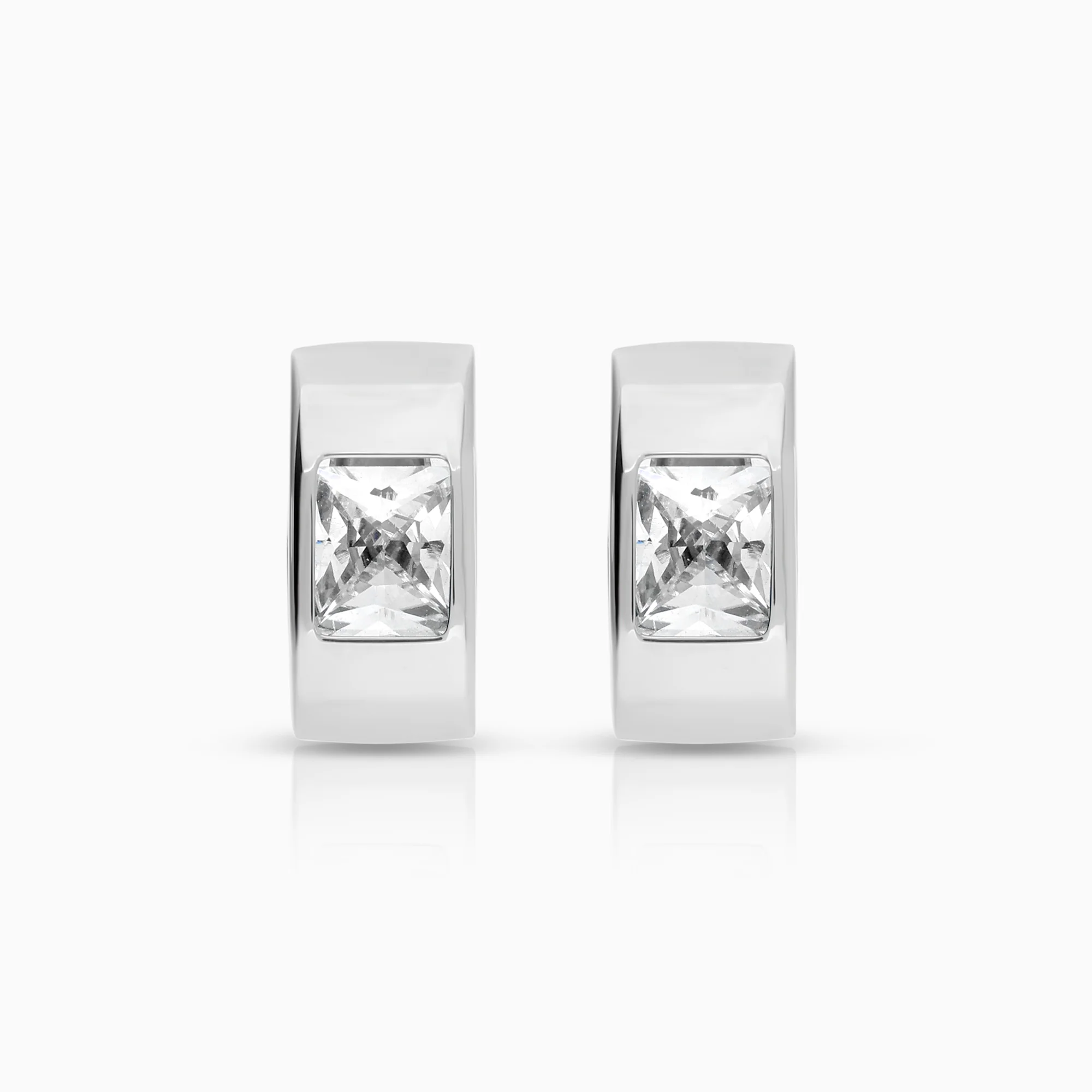 Earrings with cubic zirconia 18K white gold