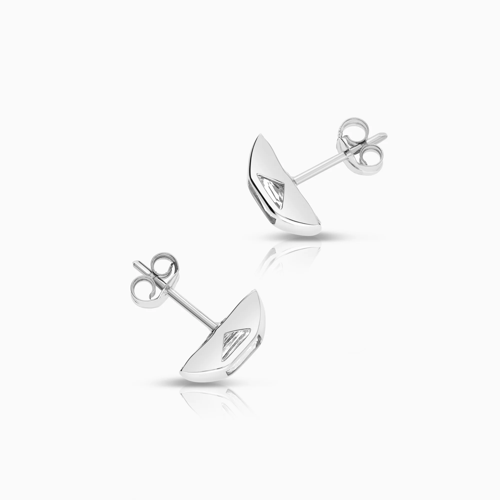 Earrings with cubic zirconia 18K white gold - Image 2