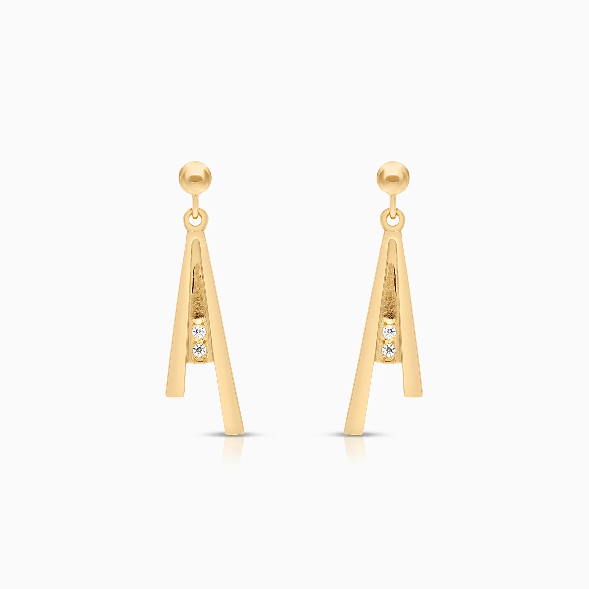 Earrings with cubic zirconia 2.25g 18K gold