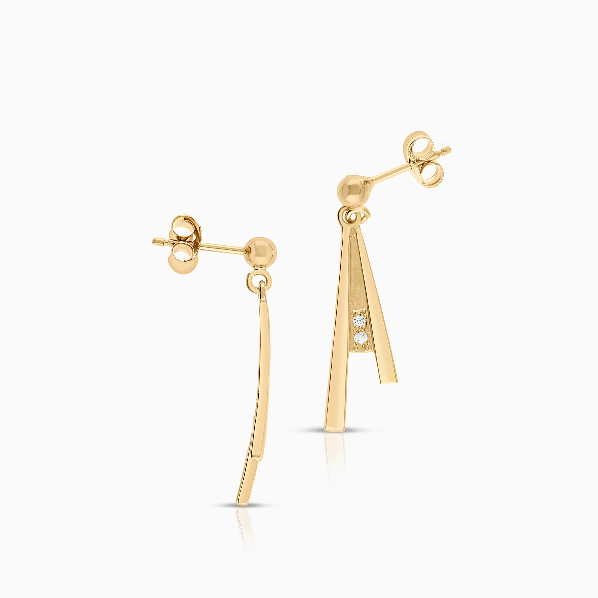 Earrings with cubic zirconia 2.25g 18K gold - Image 2