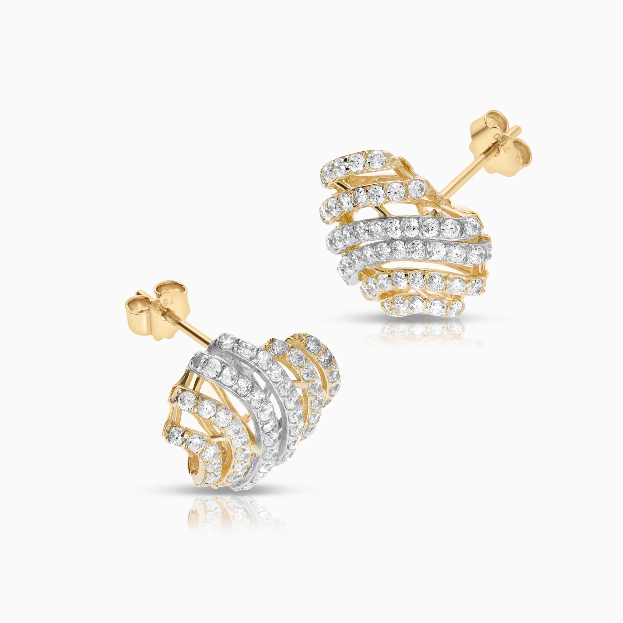 Earrings with cubic zirconia 3.26g 18K gold - Image 2