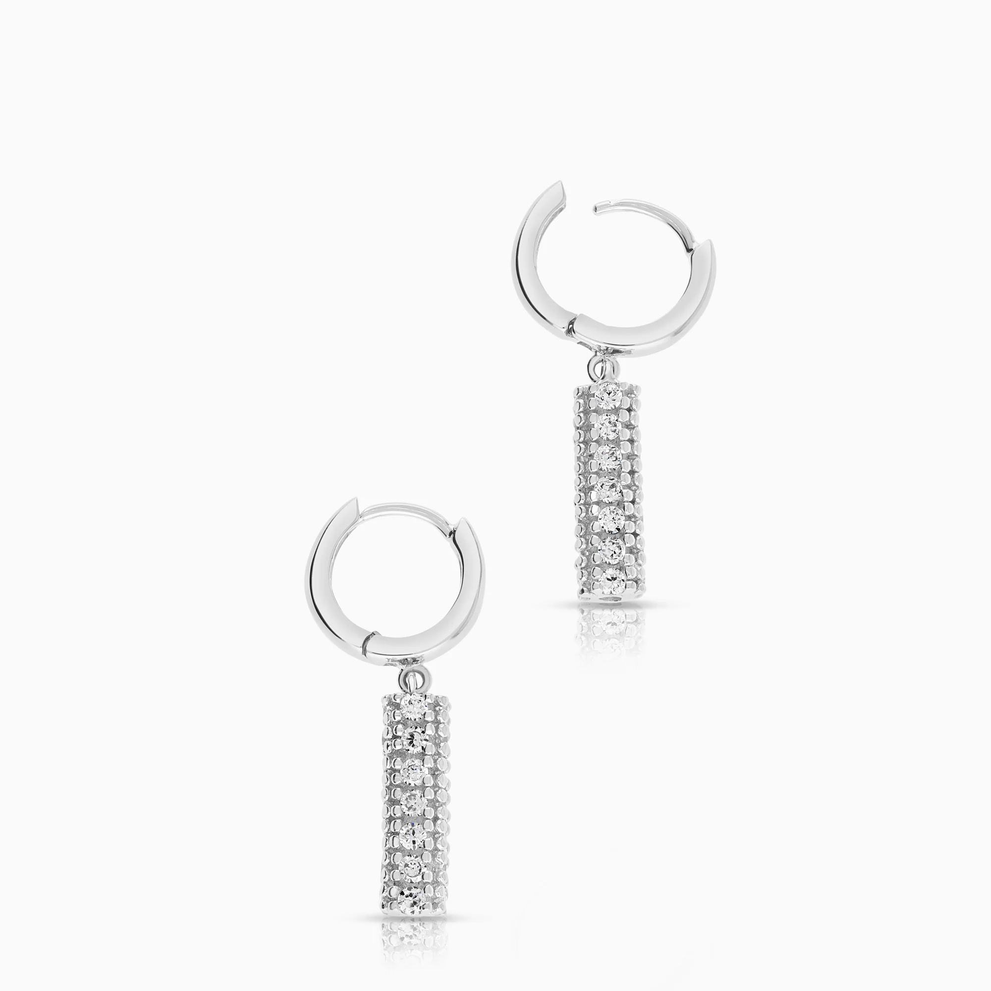Earrings with cubic zirconia 4.16g 14K white gold - Image 2