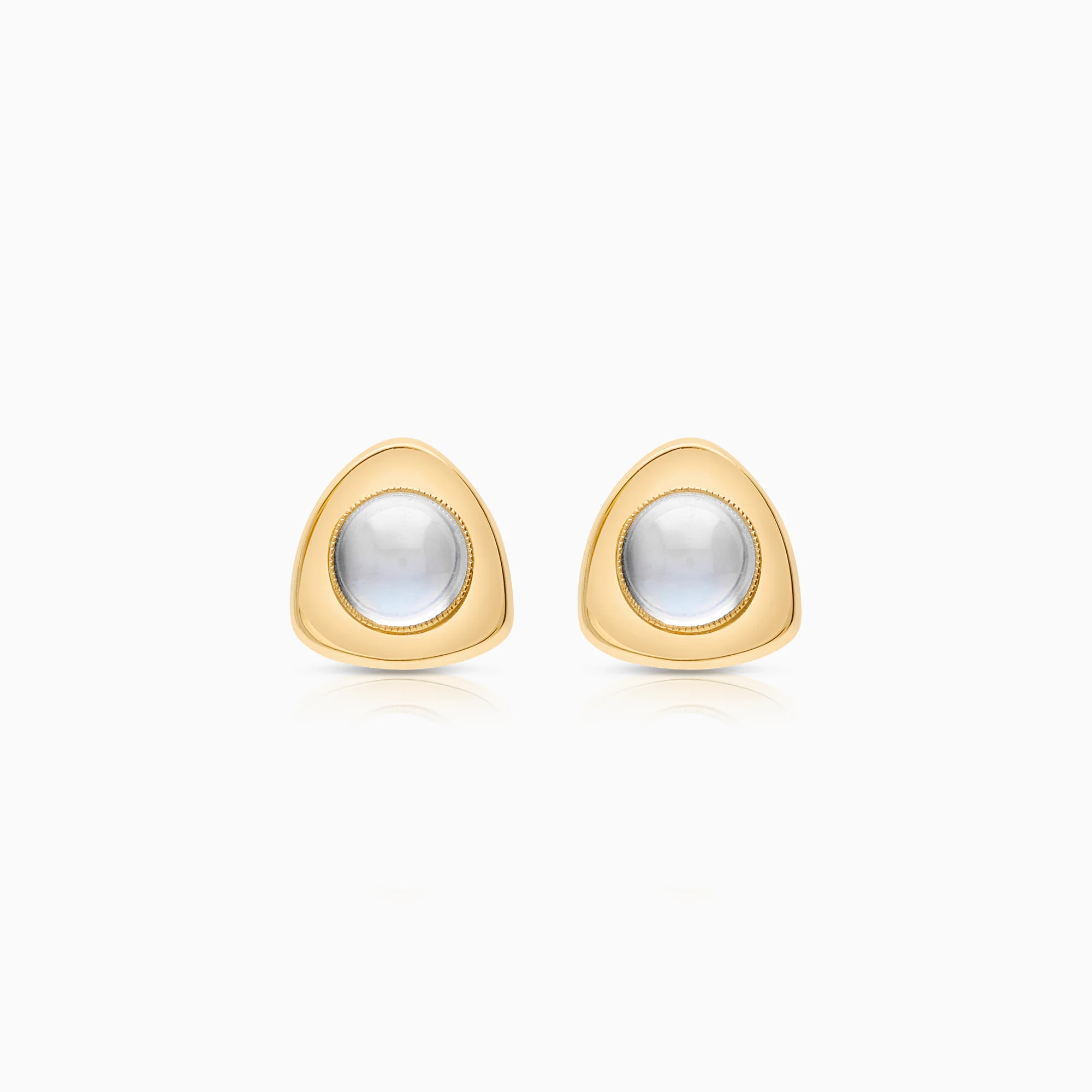 Earrings with moonstones, 2.10g, 18K gold