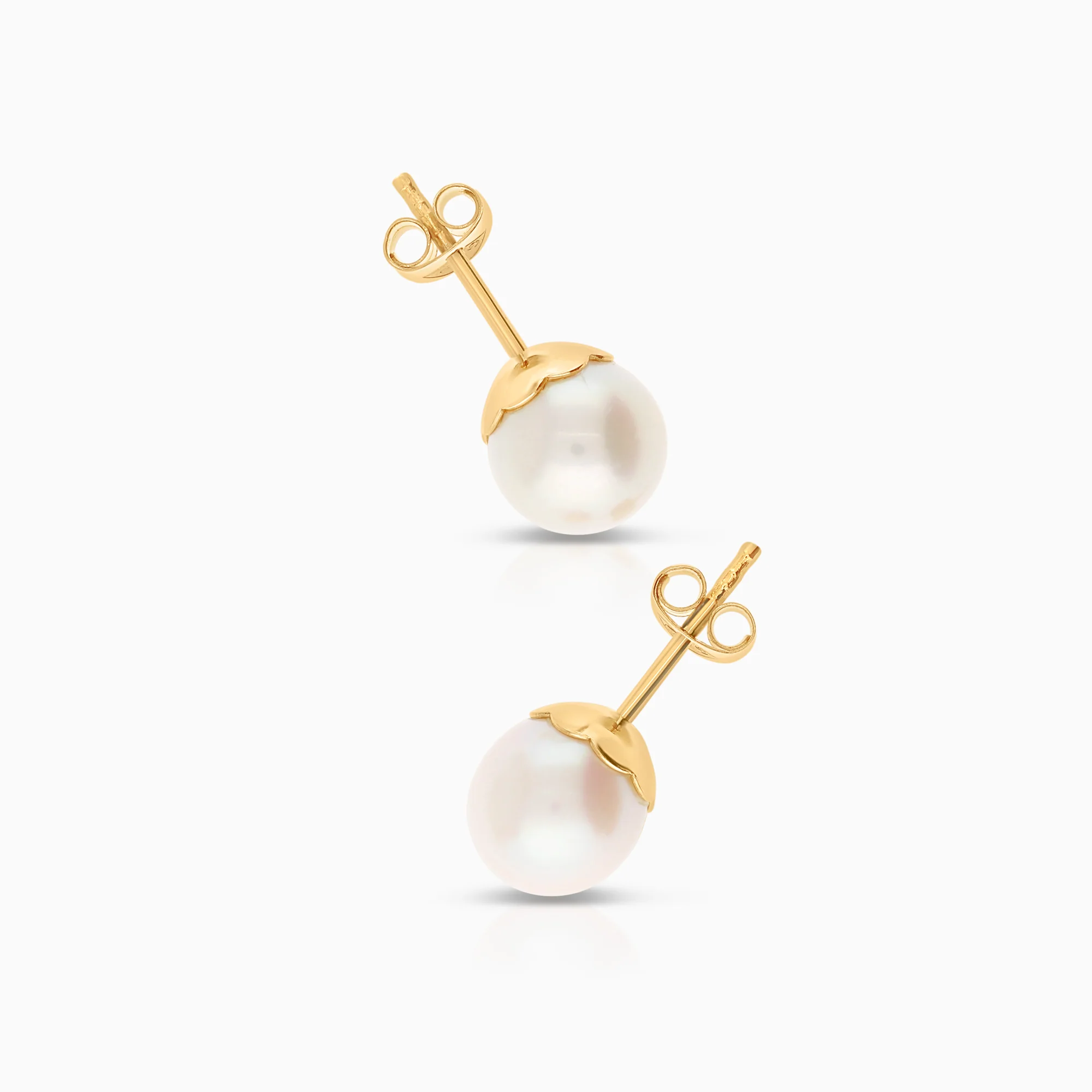Earrings with cultured saltwater pearls, 1.88g, 18K gold - Image 2