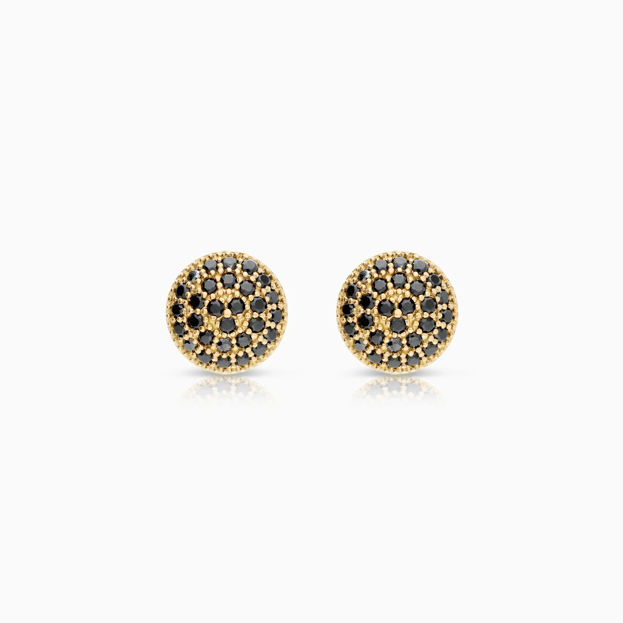 Earrings with black cubic zirconia 1.92g 18K gold