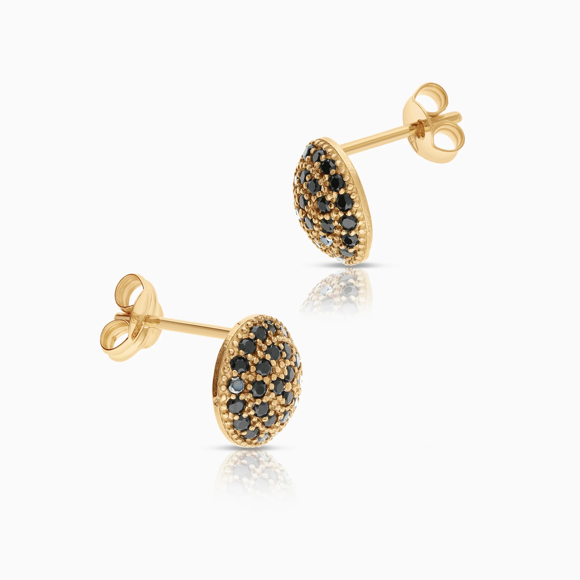 Earrings with black cubic zirconia 1.92g 18K gold - Image 2
