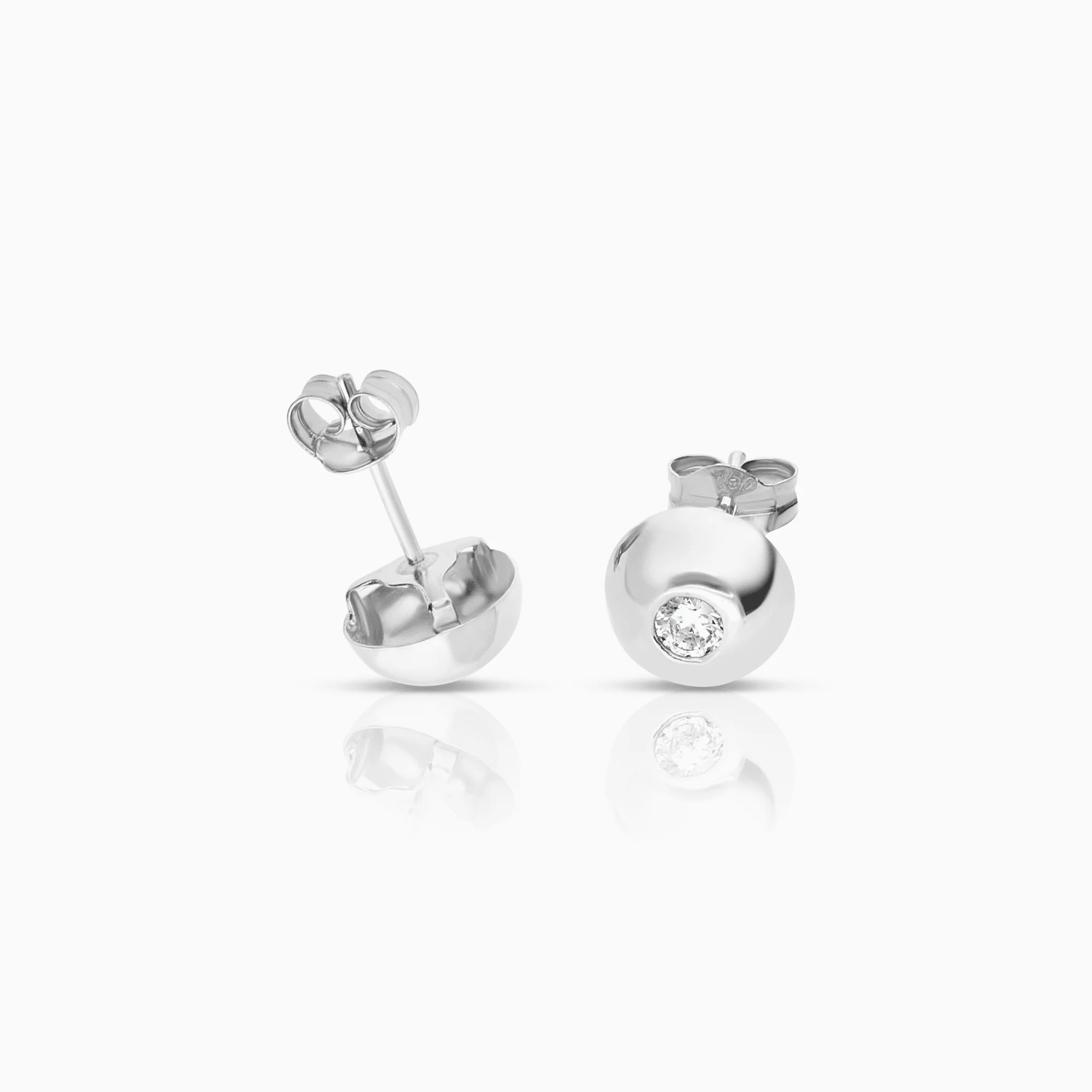 Earrings with light blue stones 0.70g 18K white gold - Image 2