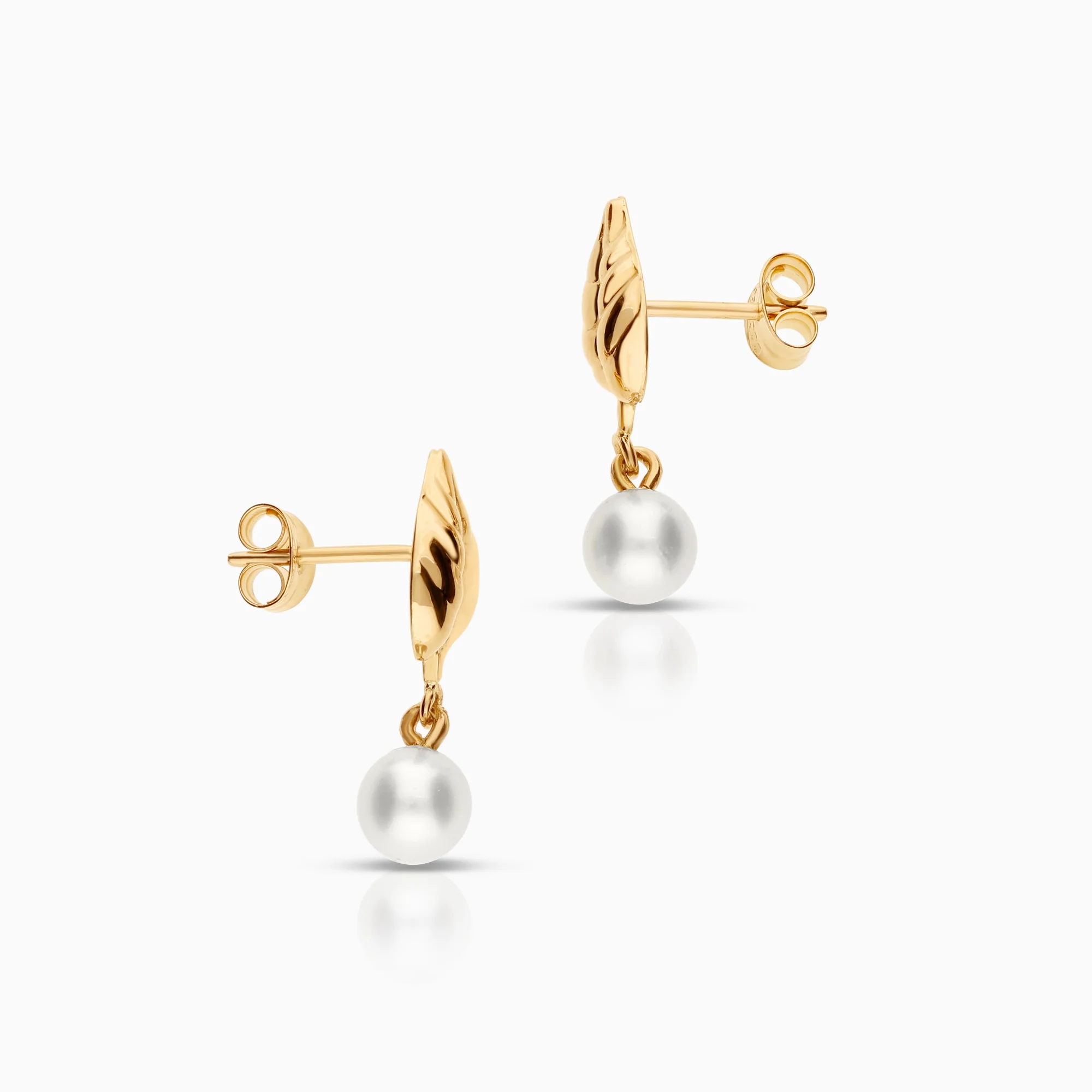 Earrings cultured saltwater pearls 1.67g 18K gold - Image 2
