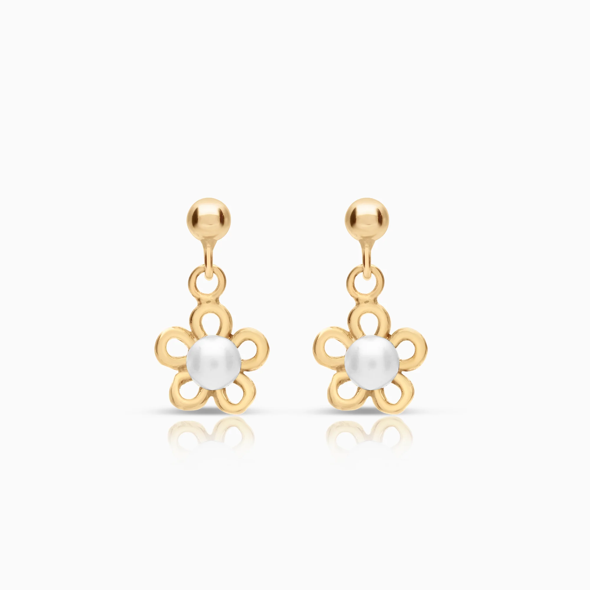 Earrings with cultured freshwater pearls 1.47g 18K gold