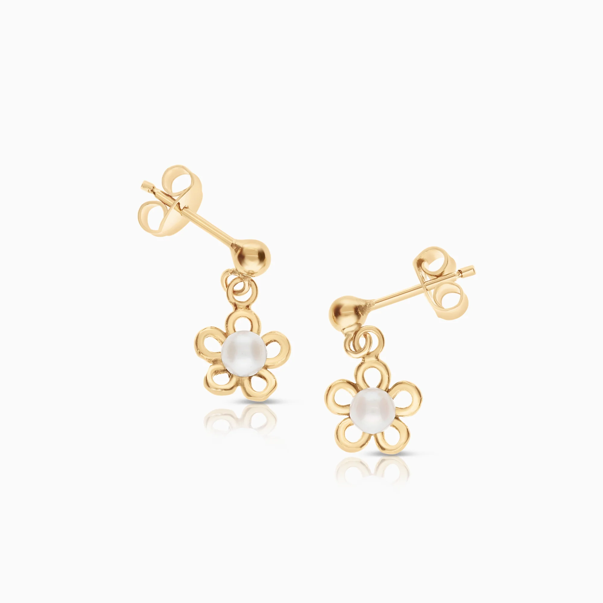 Earrings with cultured freshwater pearls 1.47g 18K gold - Image 2