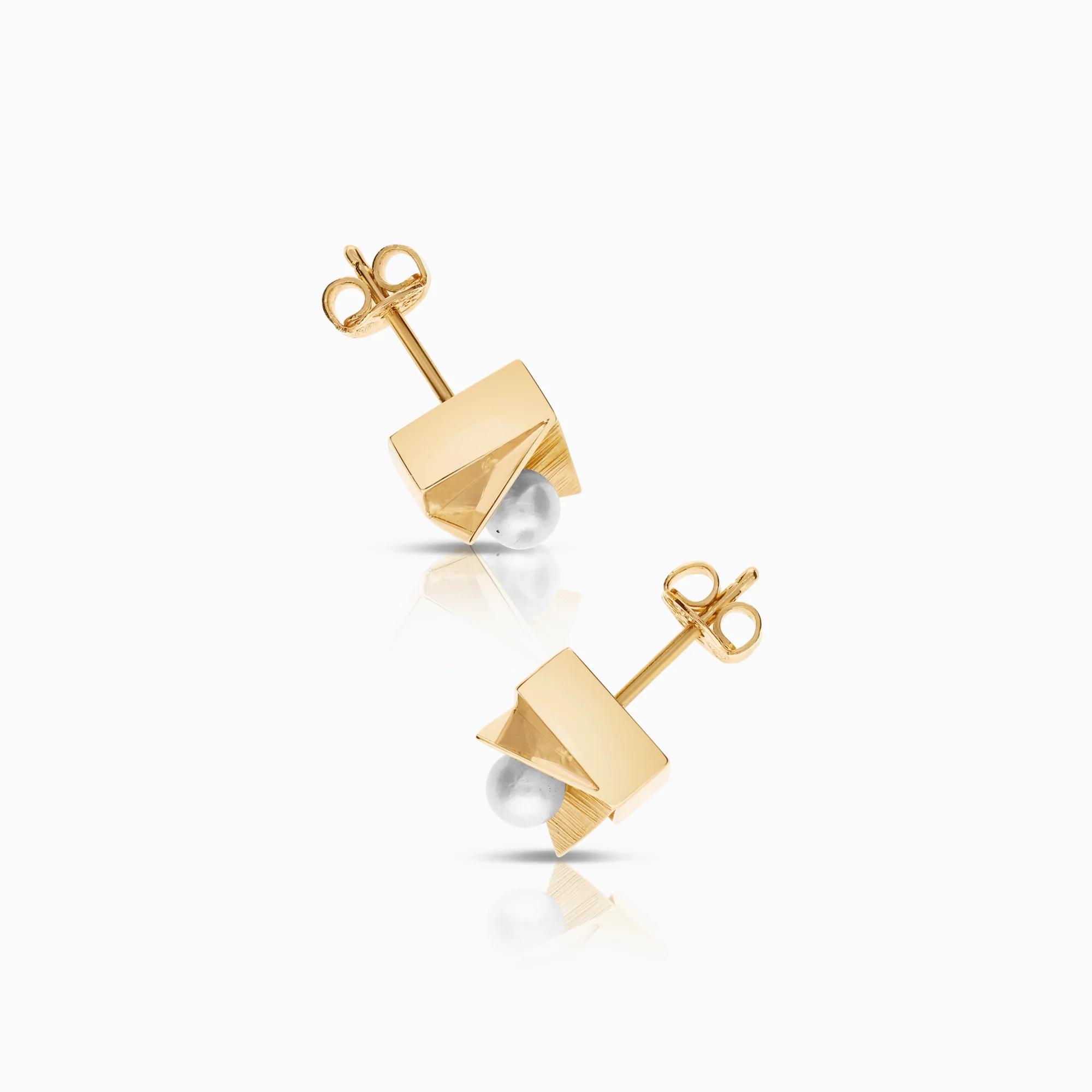 Earrings cultured freshwater pearls 1.53g 18K gold - Image 2