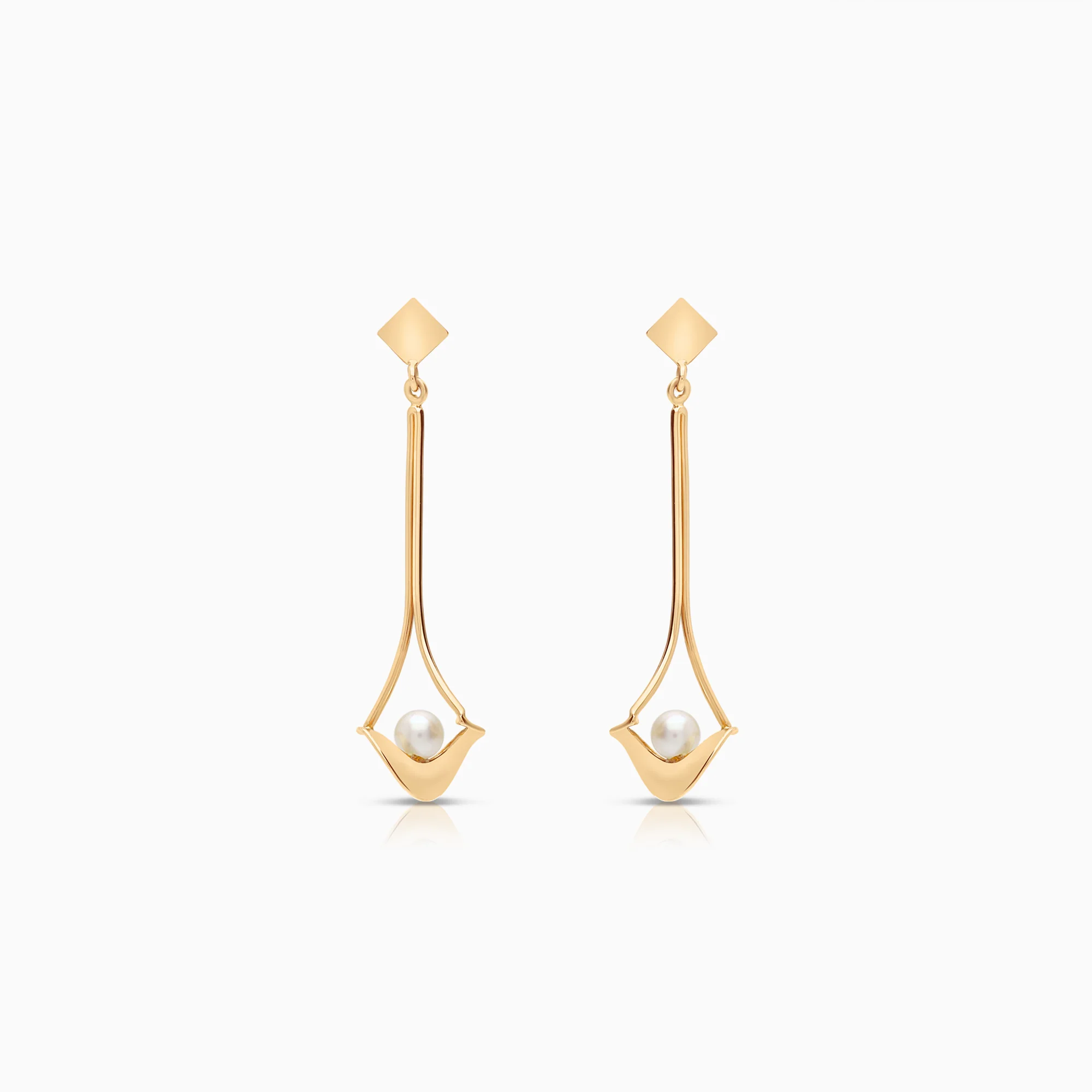 Earrings with cultured freshwater pearls 2.41g 18K gold