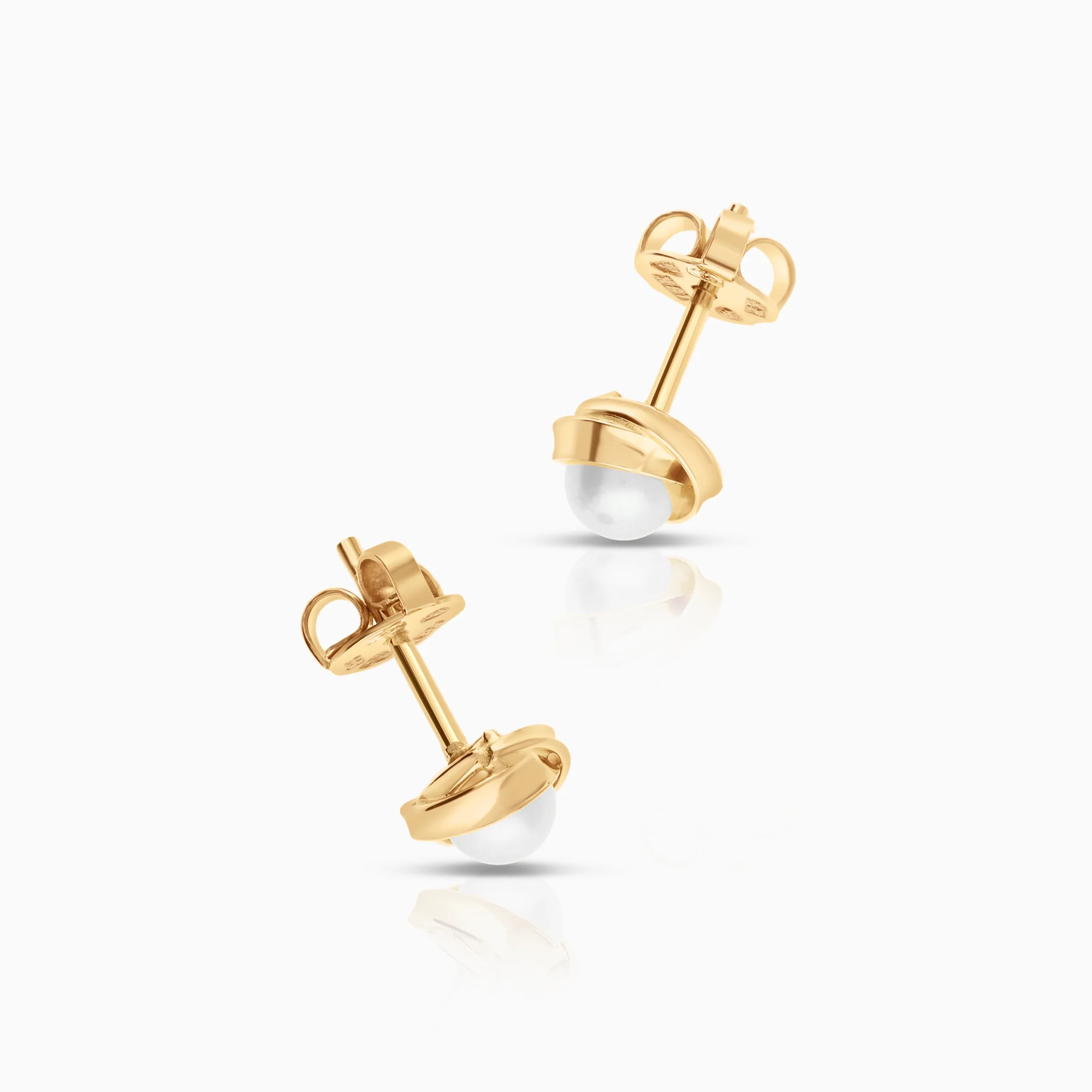 Earrings with pearls 1.54g 18K gold - Image 2