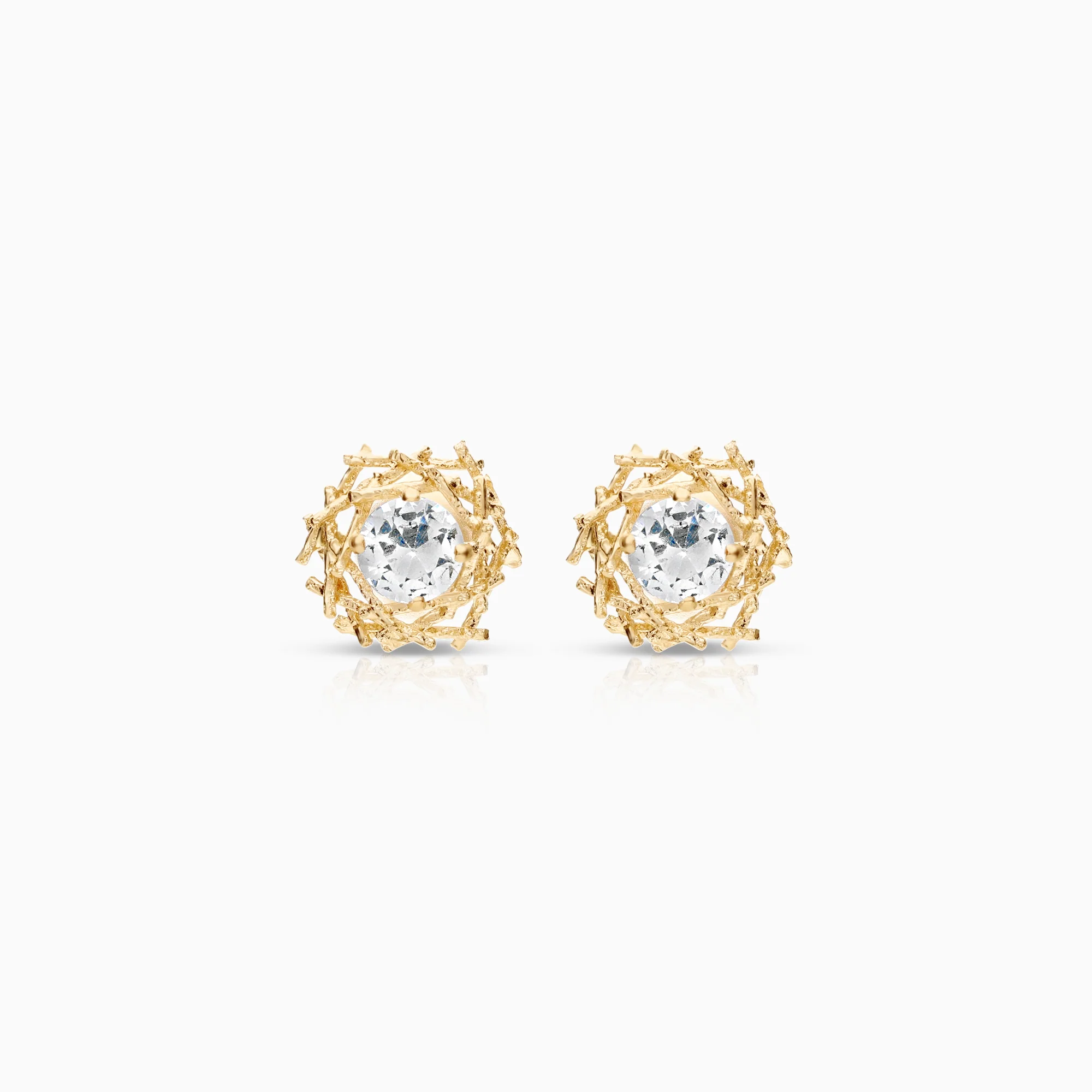 Earrings synthetic spindell 1.53g 18K gold