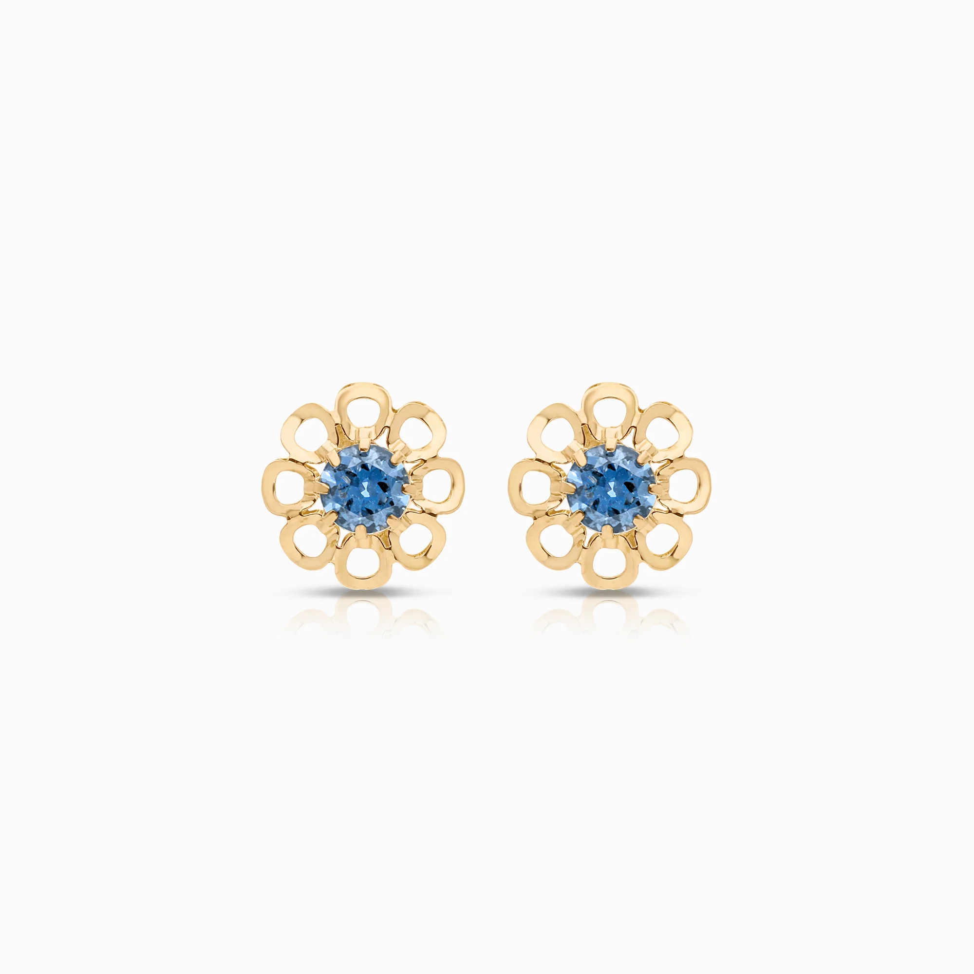Earrings synthetic spinels 1.57g 18K gold