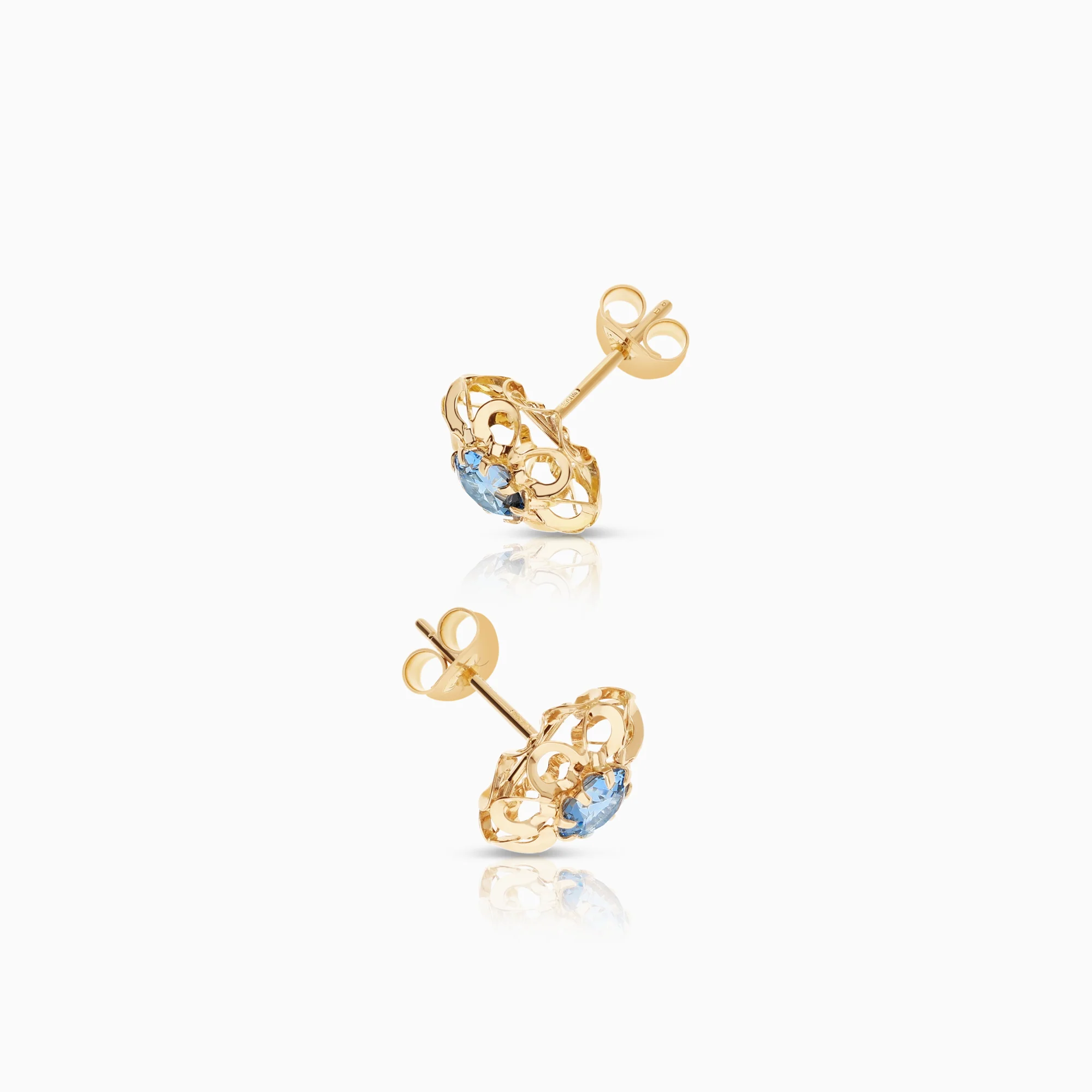 Earrings synthetic spinels 1.57g 18K gold - Image 2