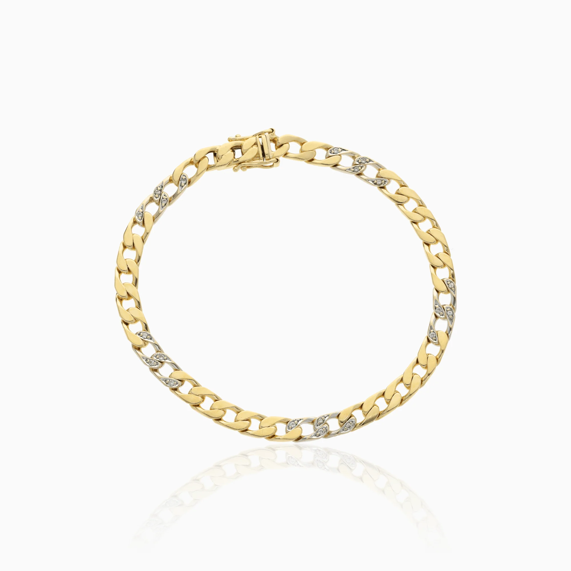Curb bracelet with diamonds 0.15ct 18K gold