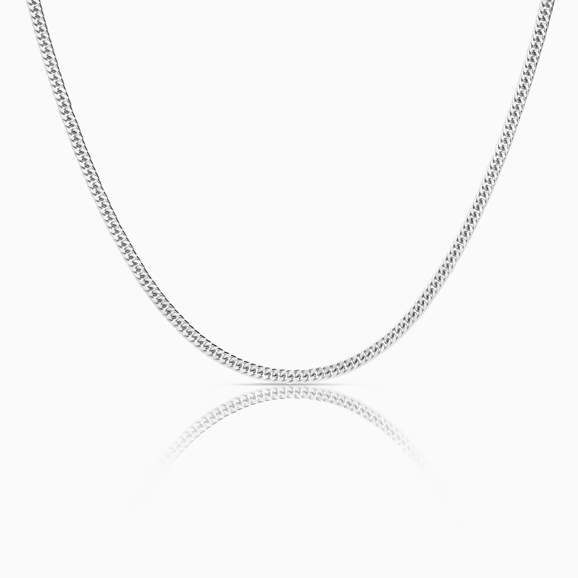 Curb necklace 15.42g 18K white gold