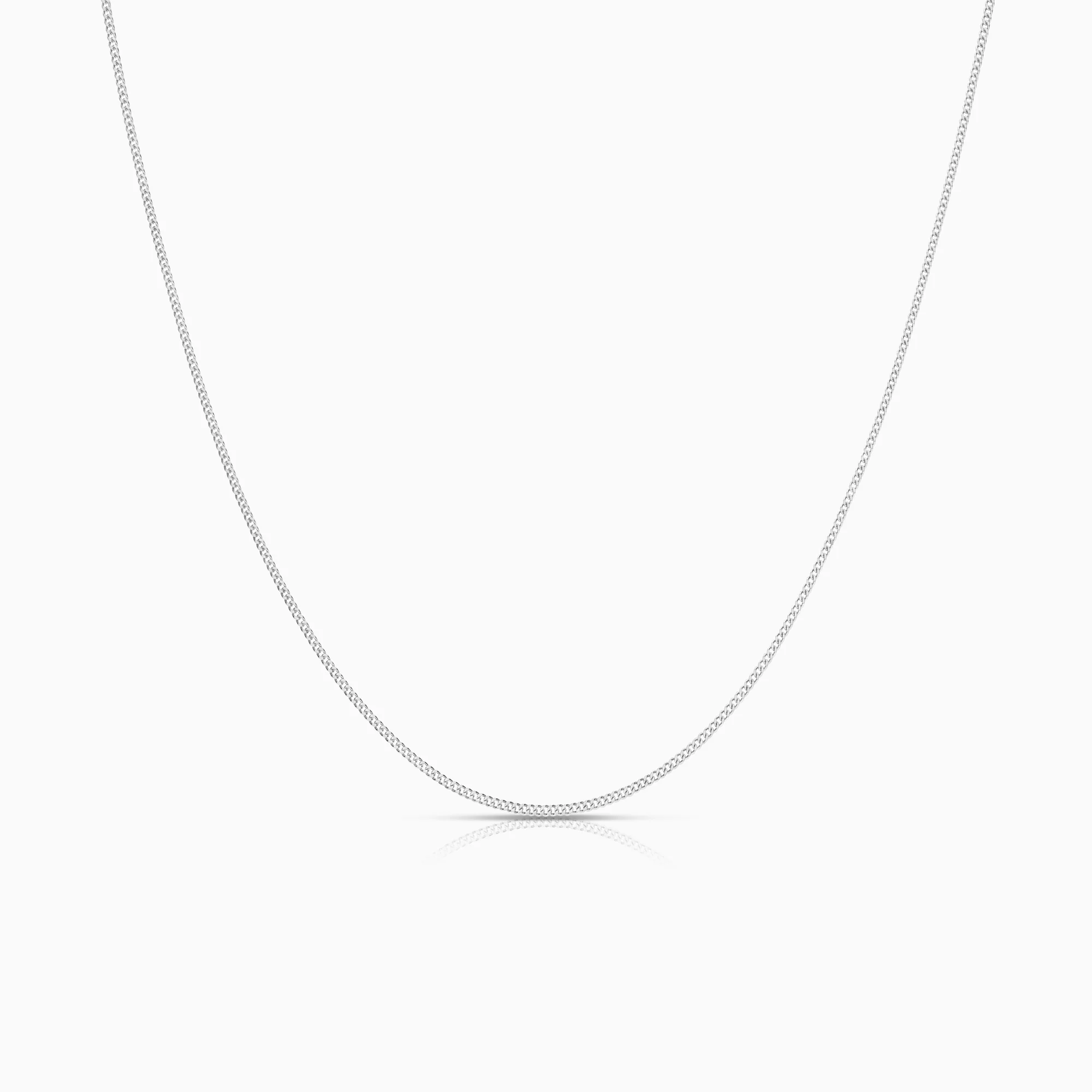 Curb necklace 3.15g 18K white gold