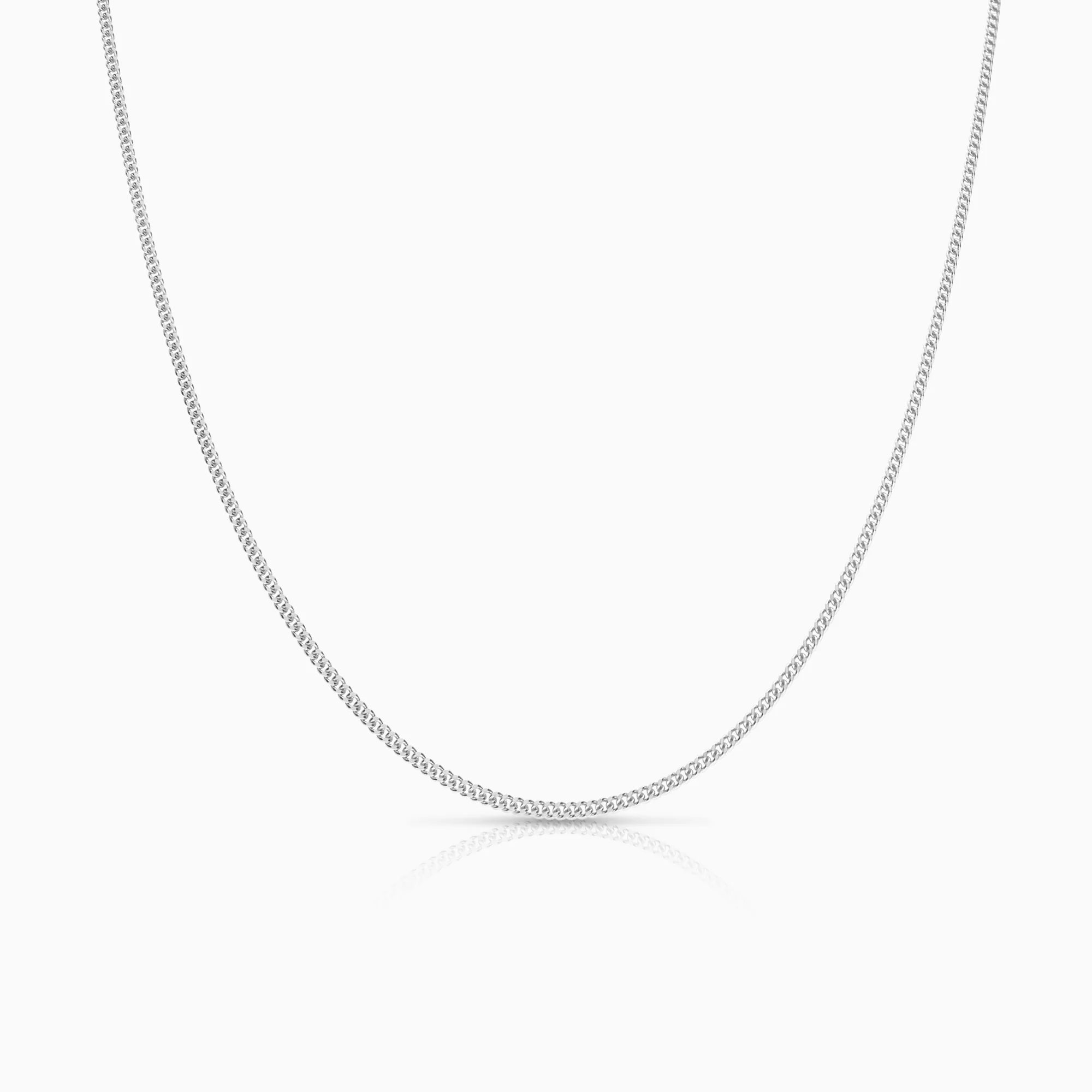 Curb necklace 3.19g 18K white gold