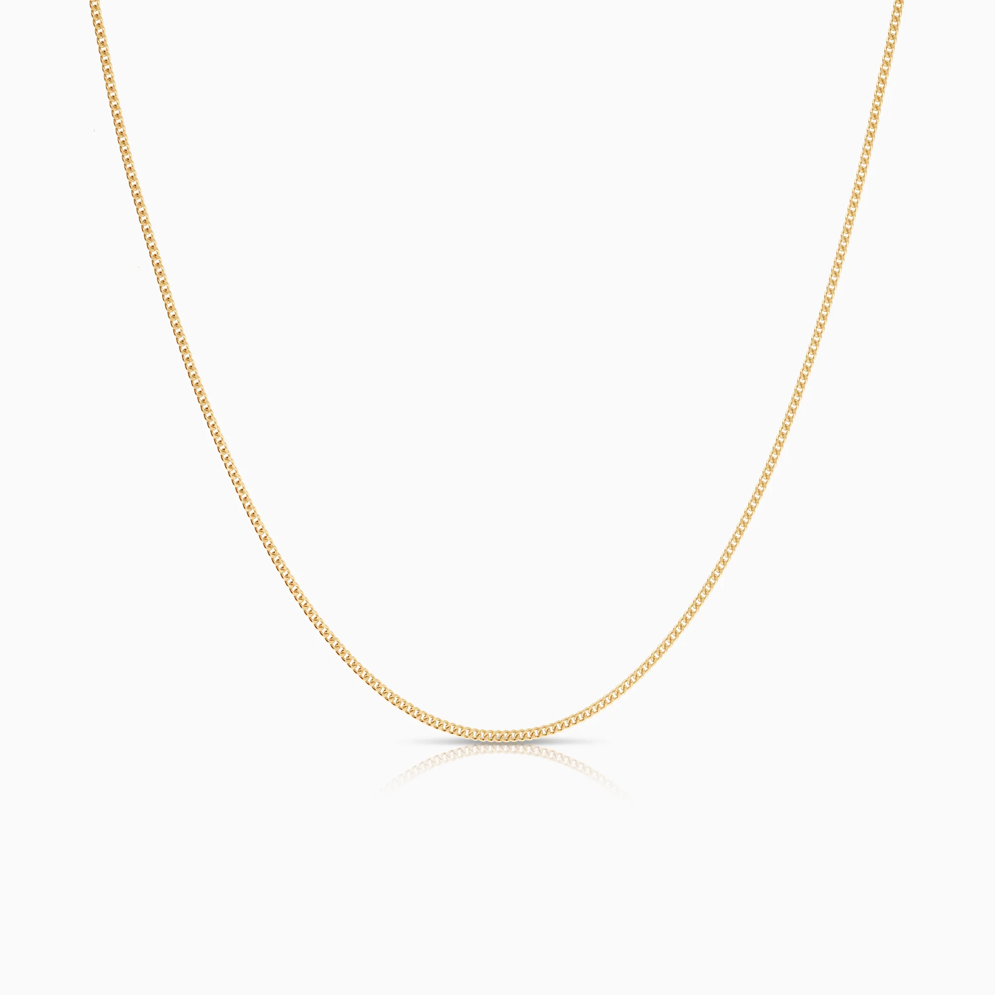 Curb necklace solid 2.15g 18K gold