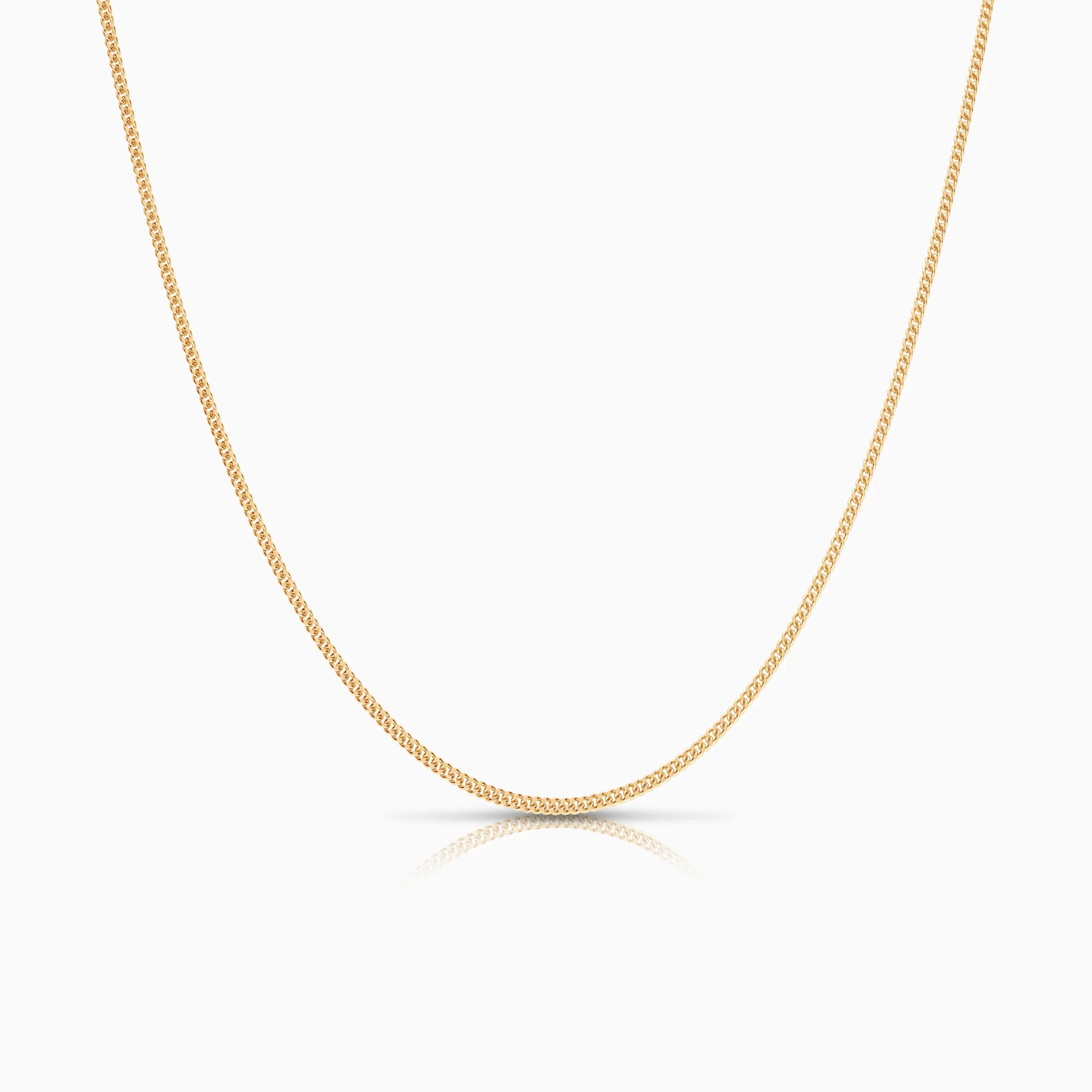 Curb necklace 2.54g 18K gold
