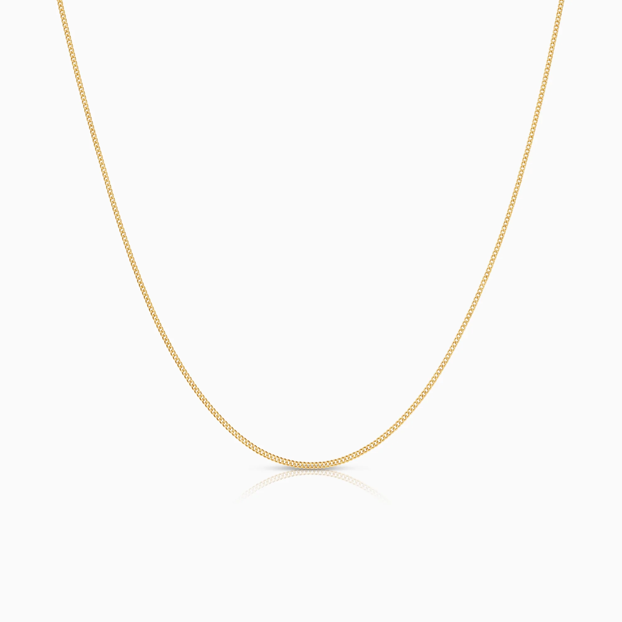 Solid curb necklace 3.50g 18K gold